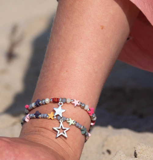 Pom boutique multi coloured star bracelets peace of mind jewellery