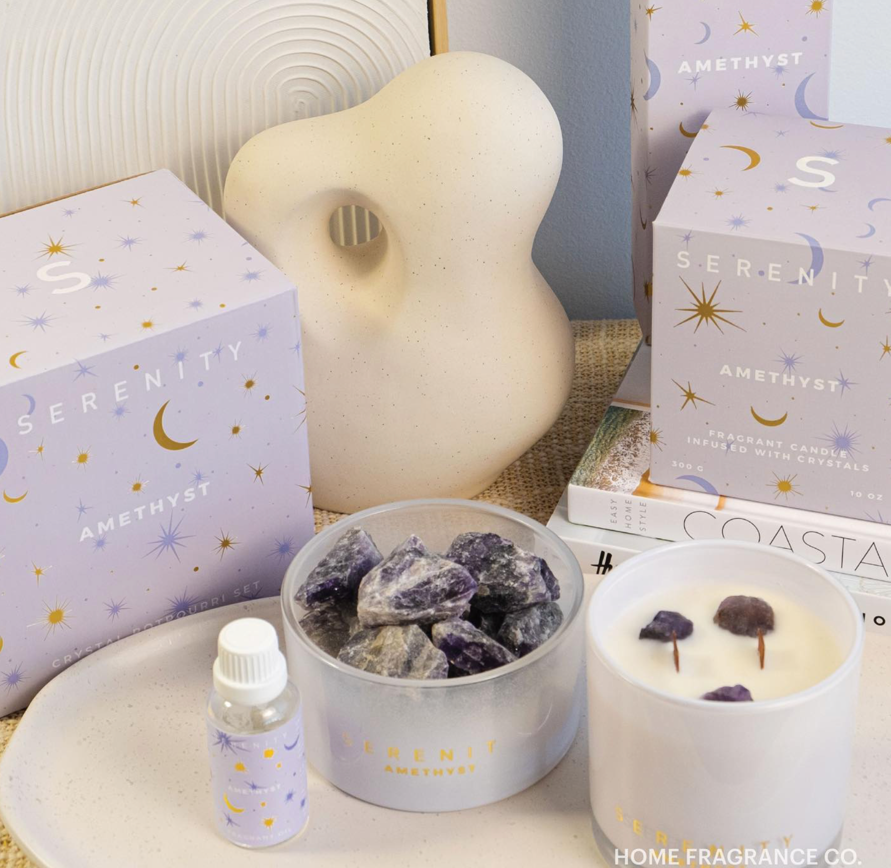 Serenity Crystal Range by Home Fragrance Co: Amethyst – The Crystal for Calm & Clarity