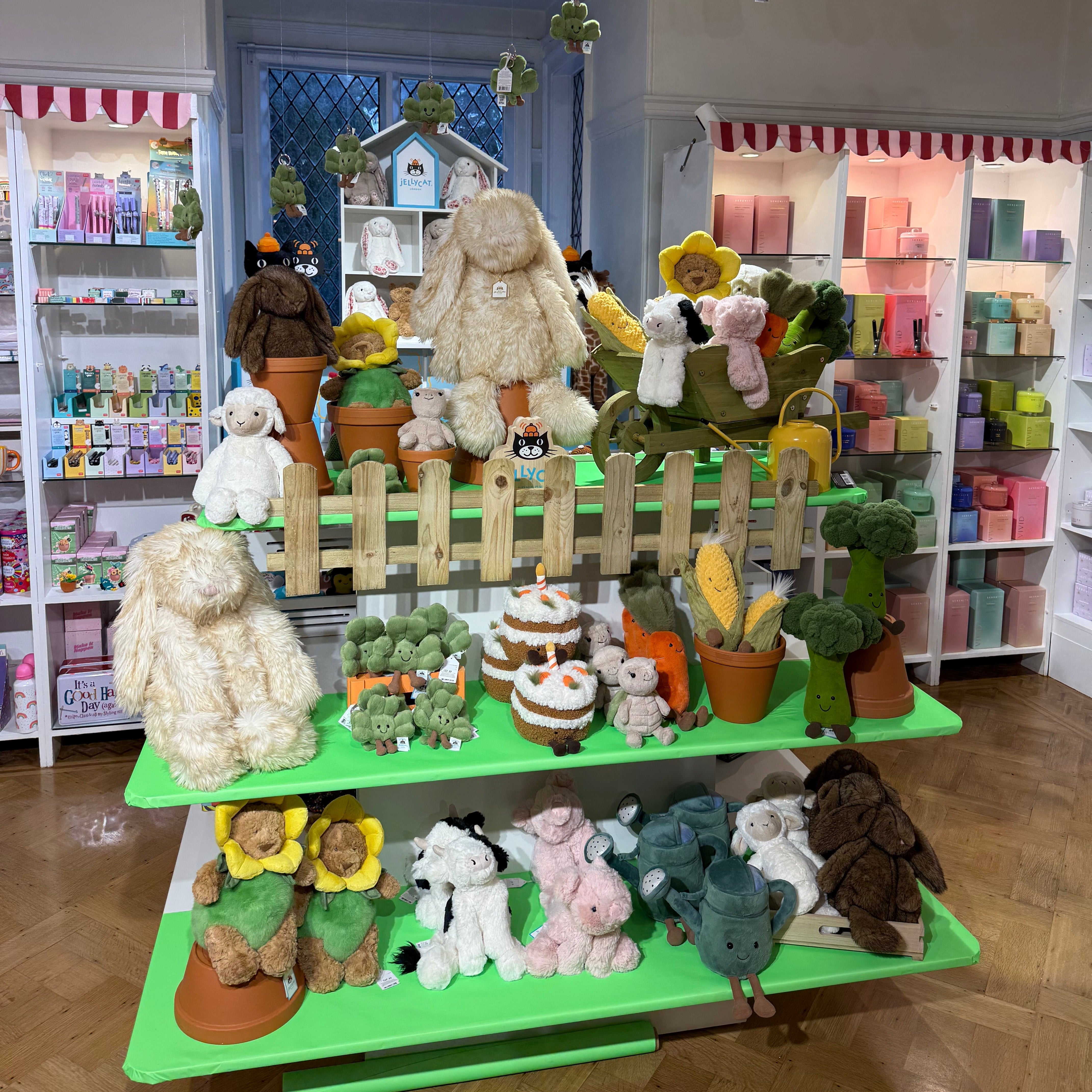 Jellycat soft toys and teddies displayed at Narborough Hall