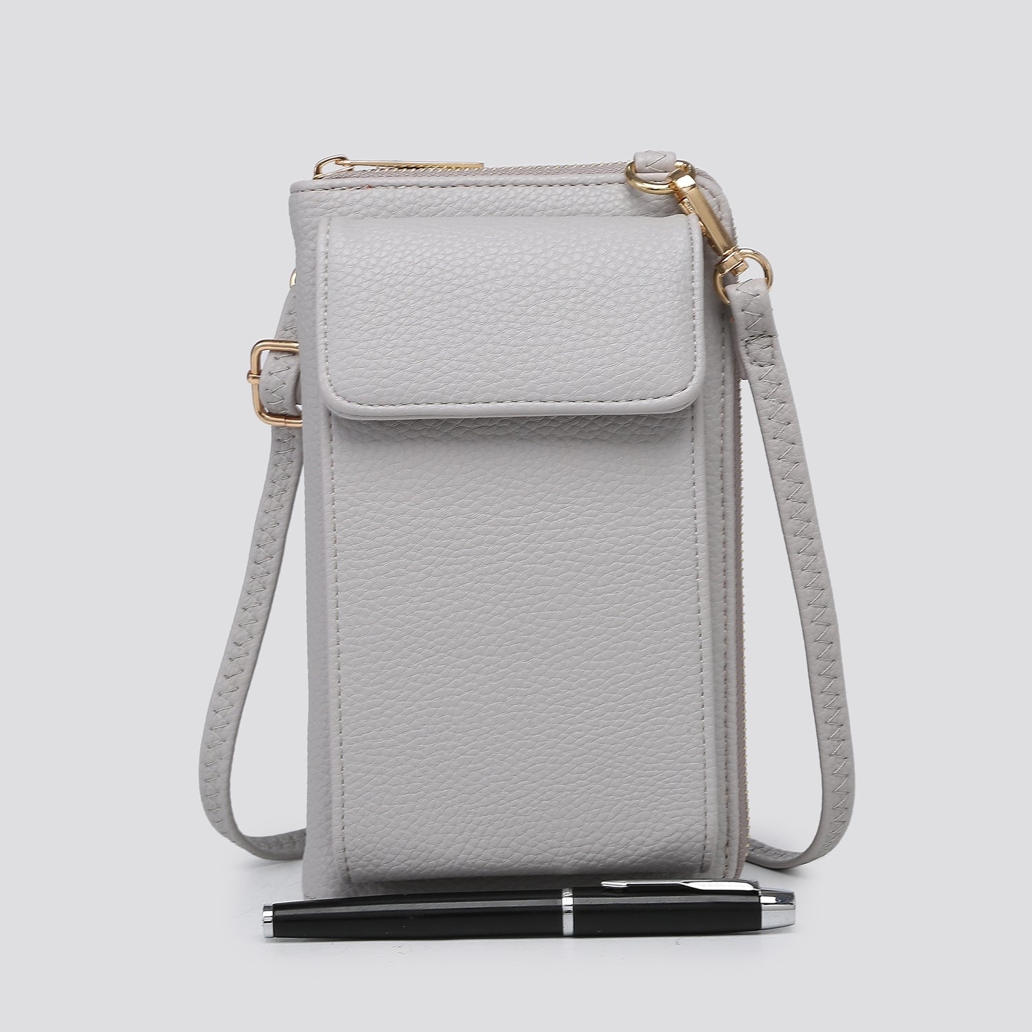 Pippa Cross Body Mobile Phone Bag - Pale Grey