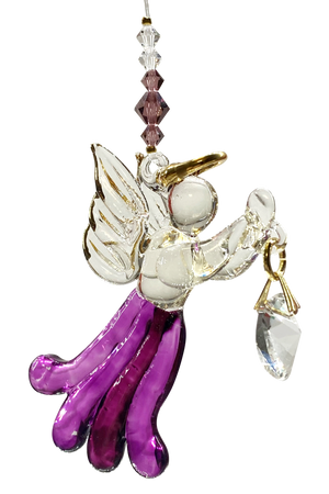 Angels in my Window Amethyst Glass