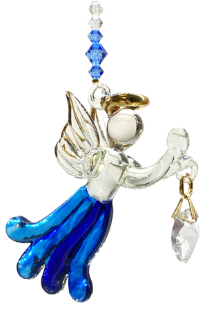 Angels in my Window Sapphire Glass