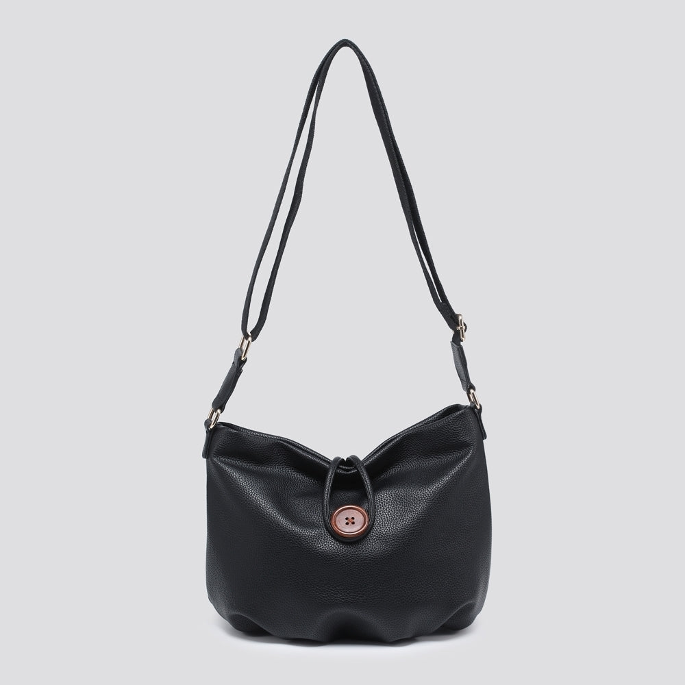 Black Cross the Body Button Bag