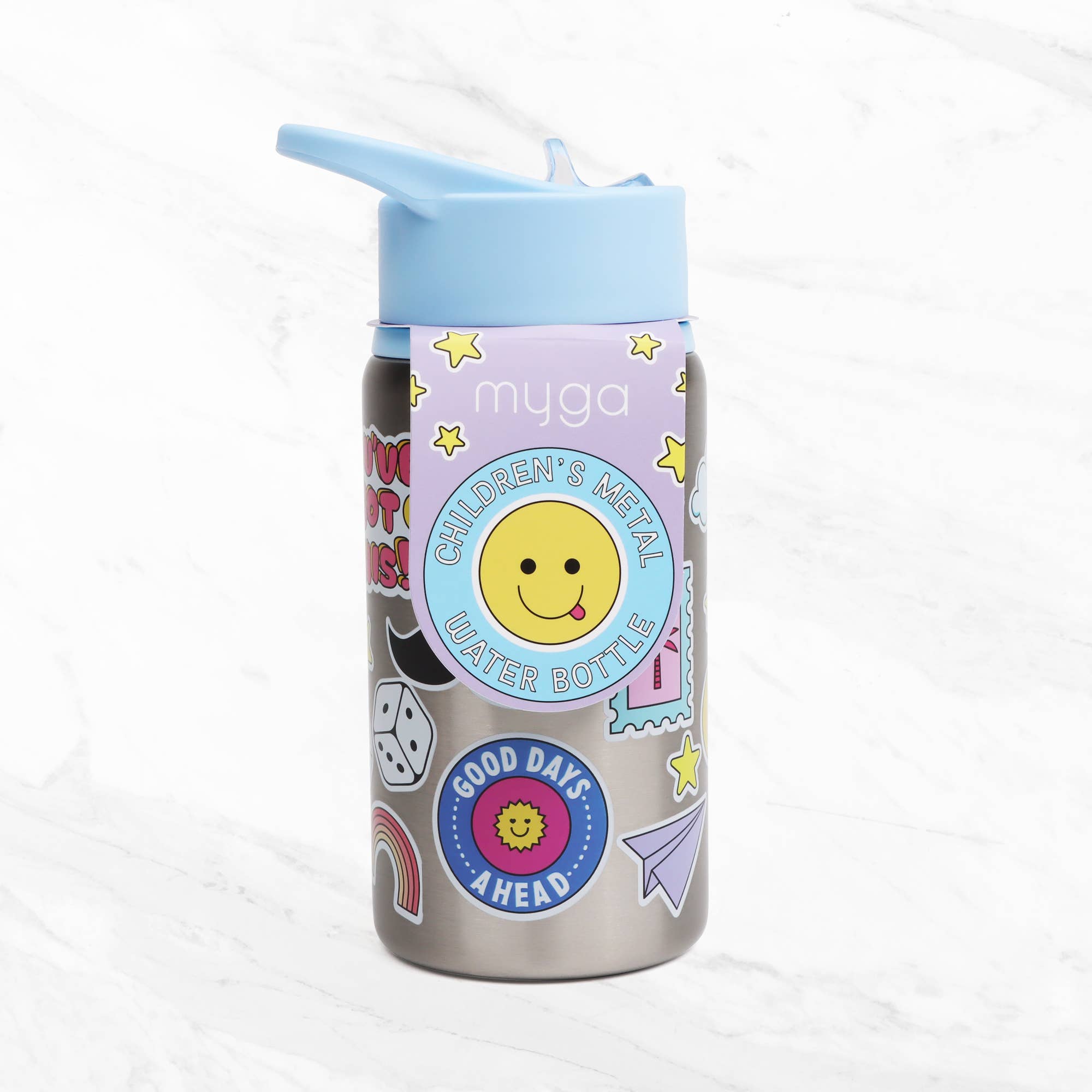 Myga - Children’s Sticker Splash  Metal Water Bottle