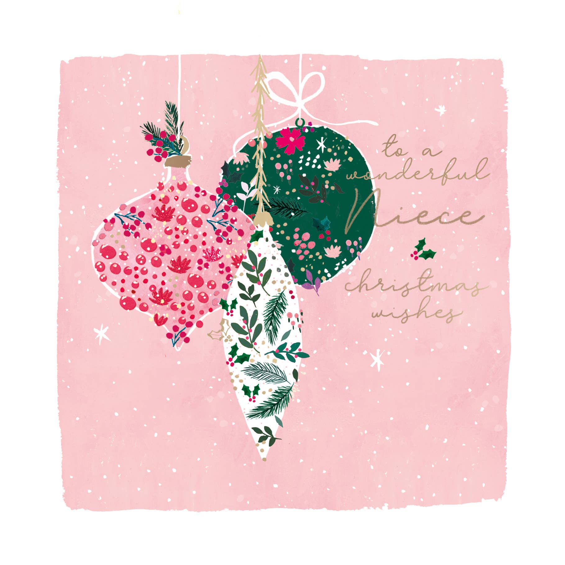 Hotchpotch - Niece Snowdrop Christmas Card Hanging Baubles