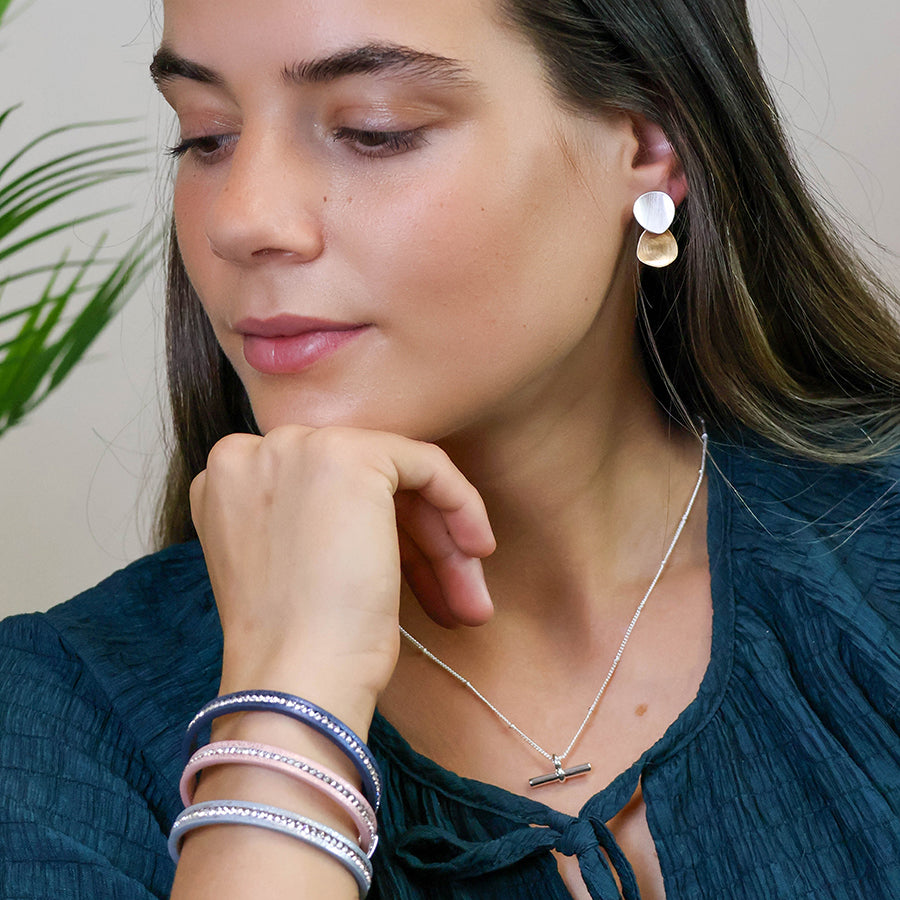 POM Silver plated t-bar necklace
