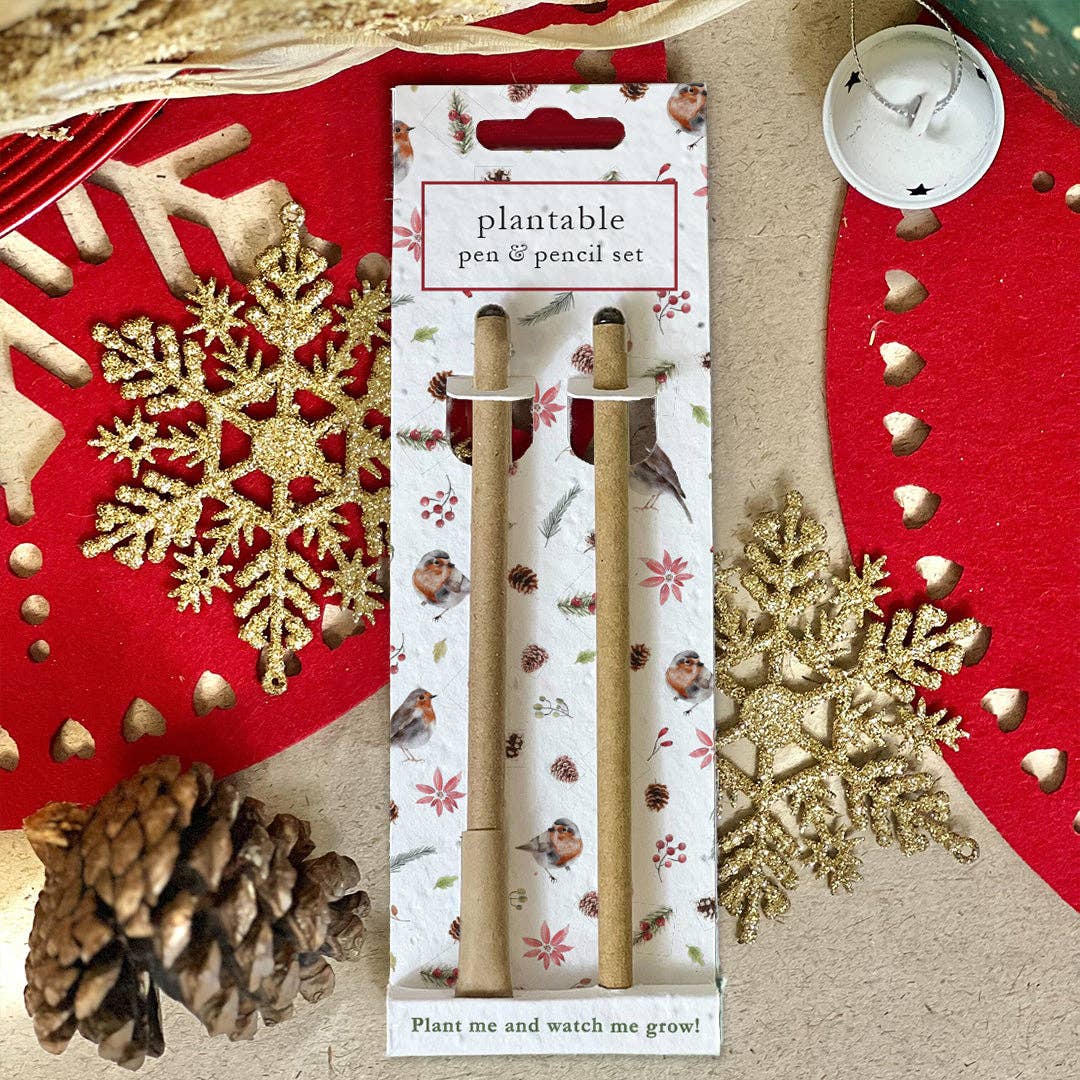 Little Green Gifts - Pen & Pencil Set - Choice Of Designs (TU-6): 003 - Blushing Blooms - More Than Just a Gift | Narborough Hall