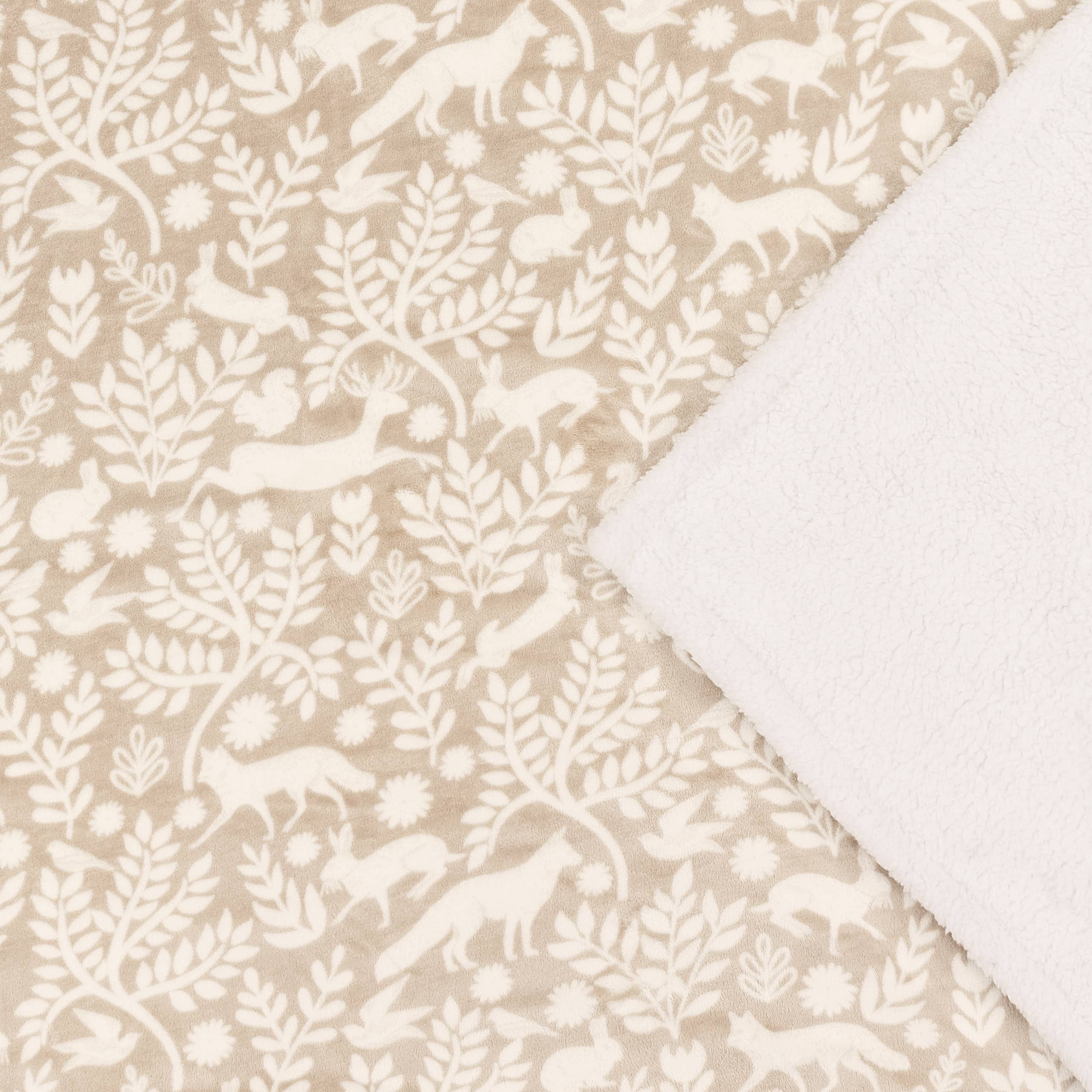 Skandi Woodland Sherpa Fleece Throw Sable: Sable / 140 x 180cm