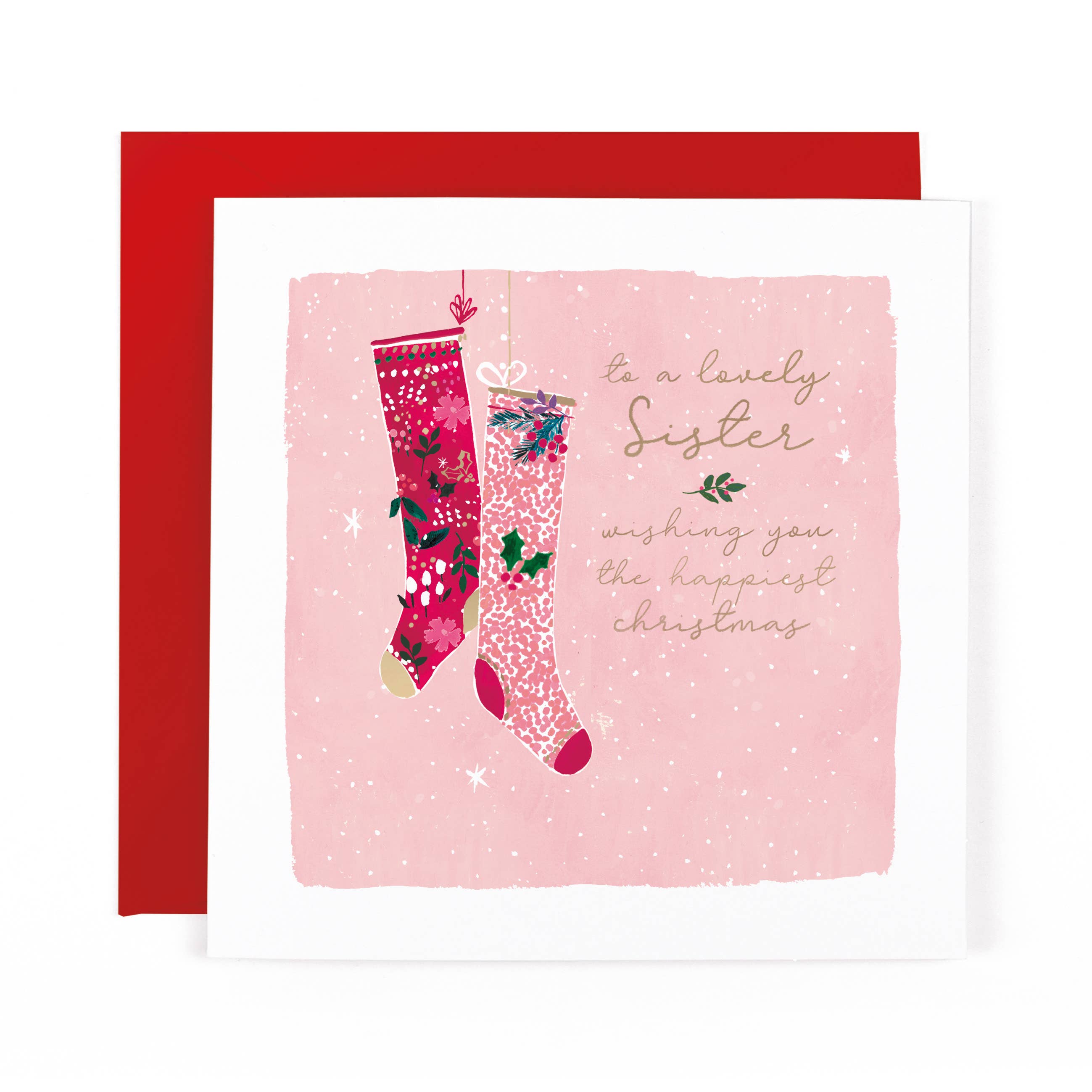 Hotchpotch - Sister Snowdrop Christmas Card Two Stockings