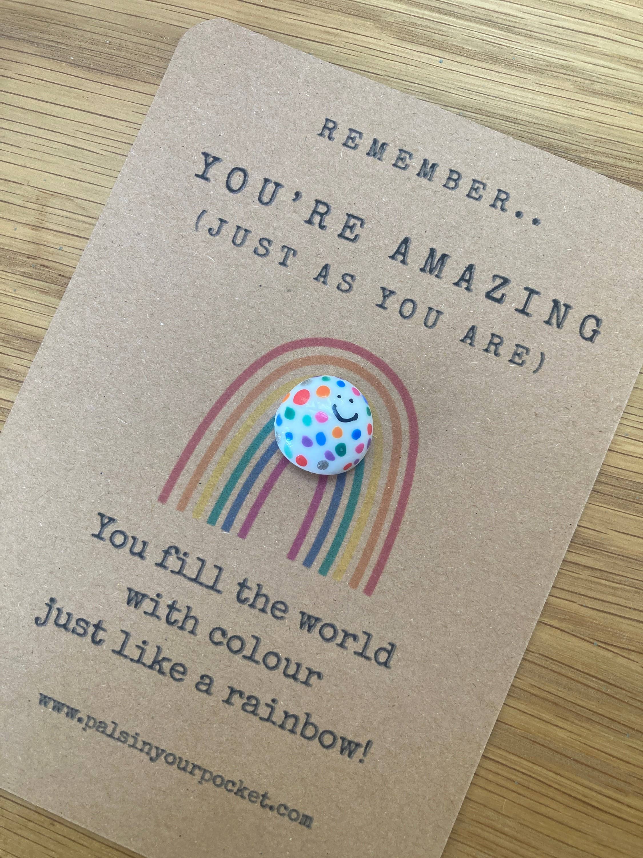 Pals in your Pocket - Rainbow Kindness Comfort Rock For Stress And Anxiety