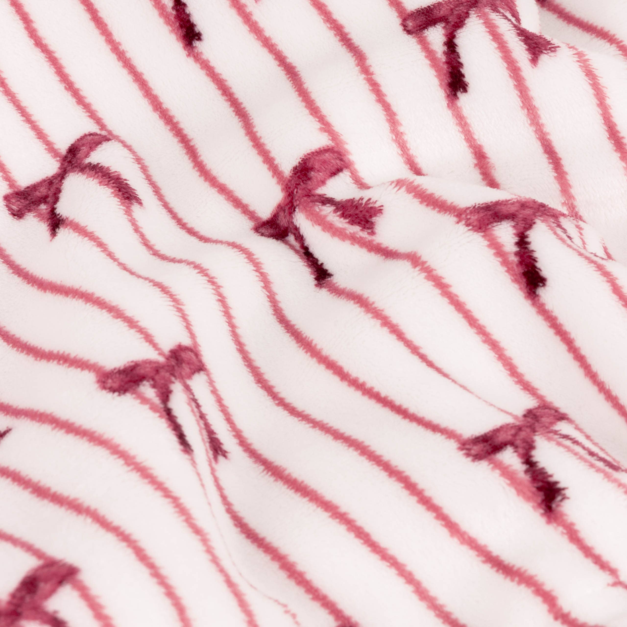 Bows Sherpa Fleece Throw Pink - 130 x 180cm