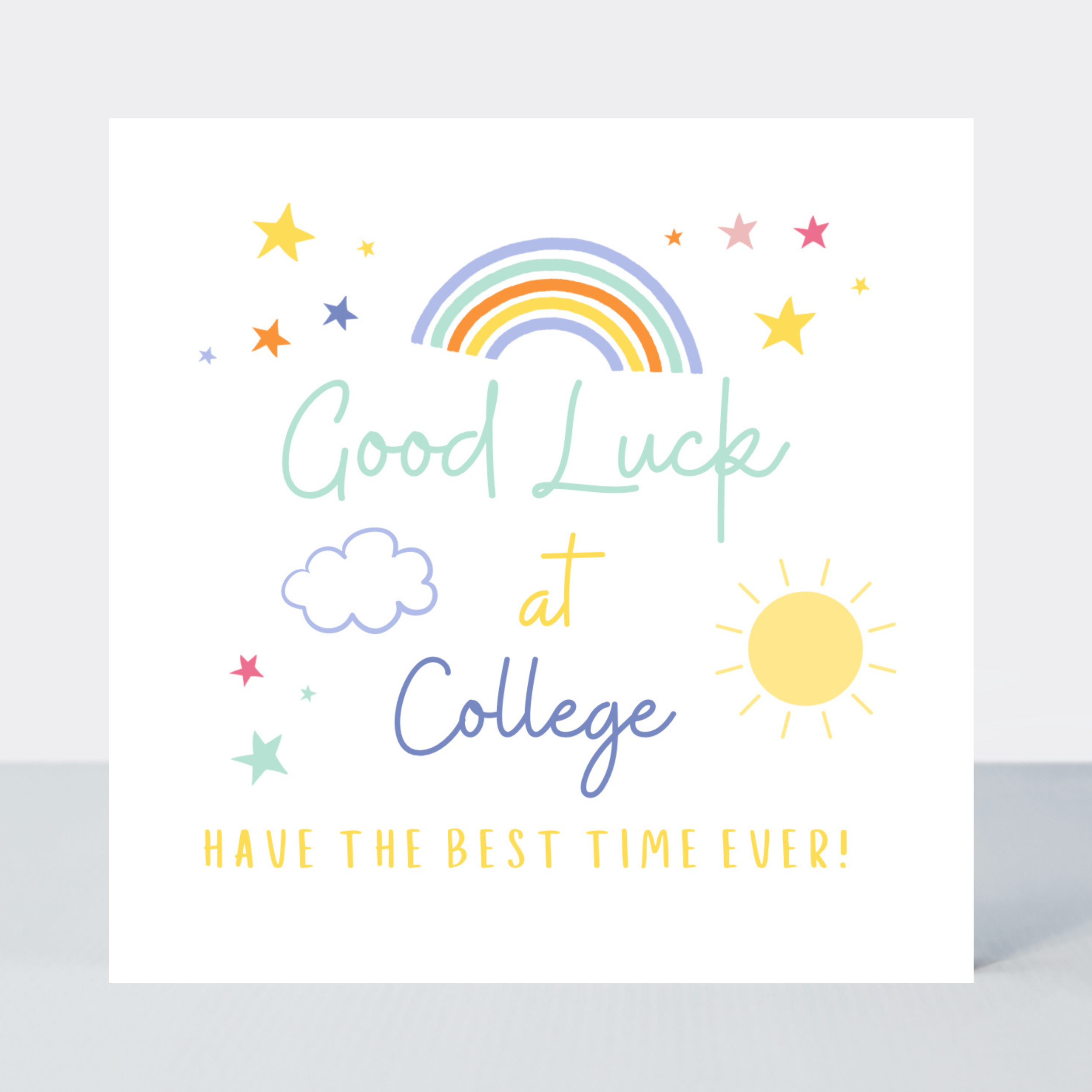 Petimo - Rainbows Good Luck at College Fun Colourful Card