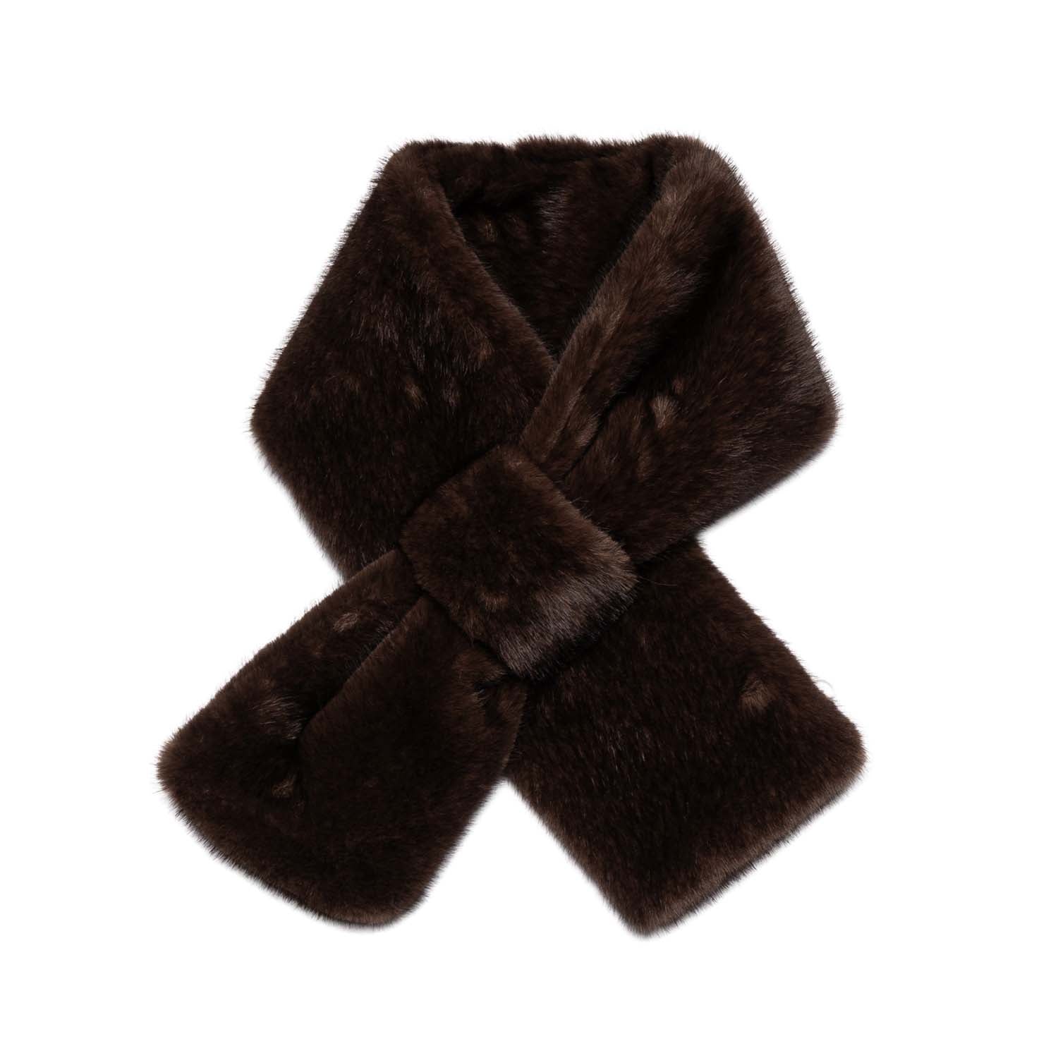 Loxley Lane Chocolate Faux Fur Pull-Through