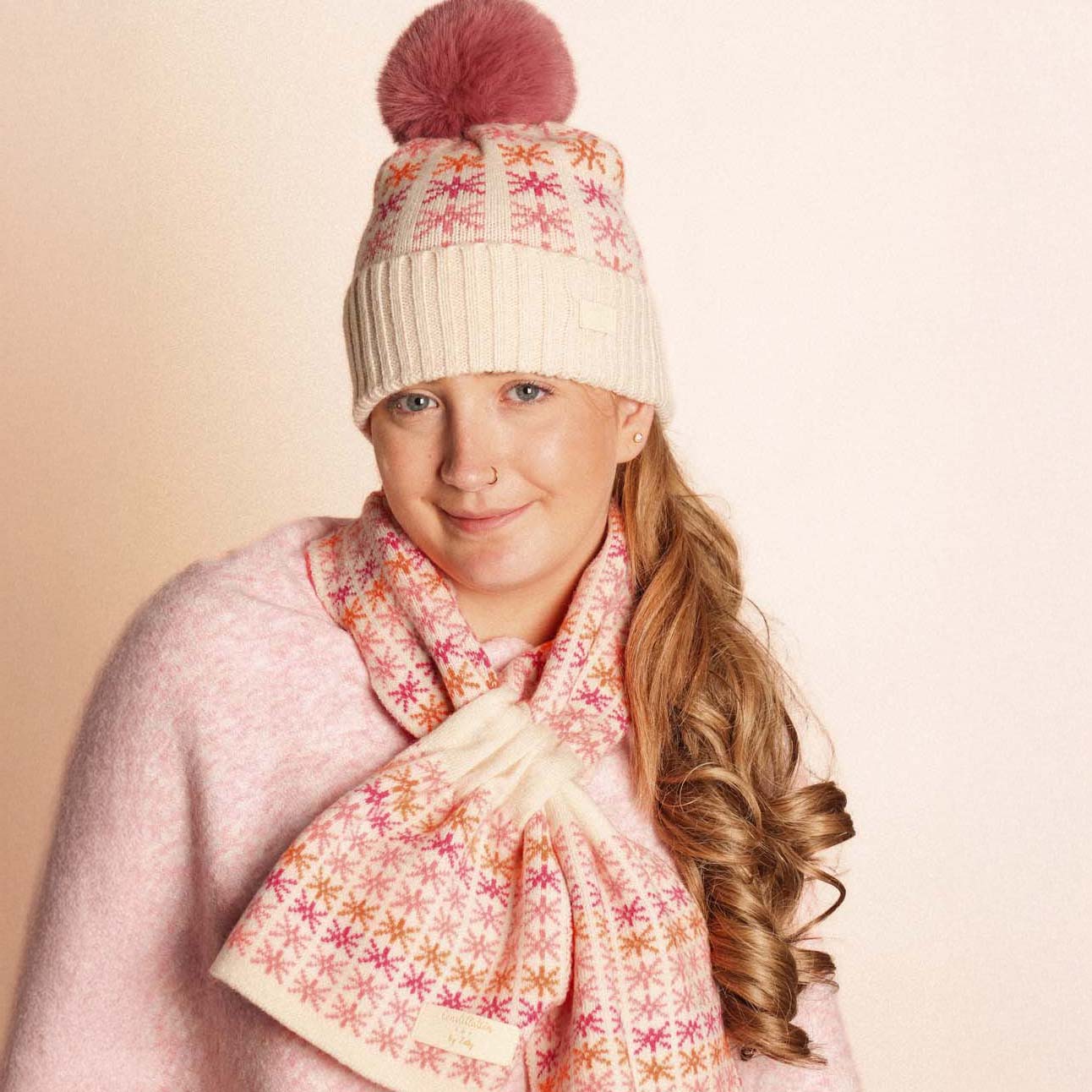 Zelly Pull Thru Scarf Stars Pink