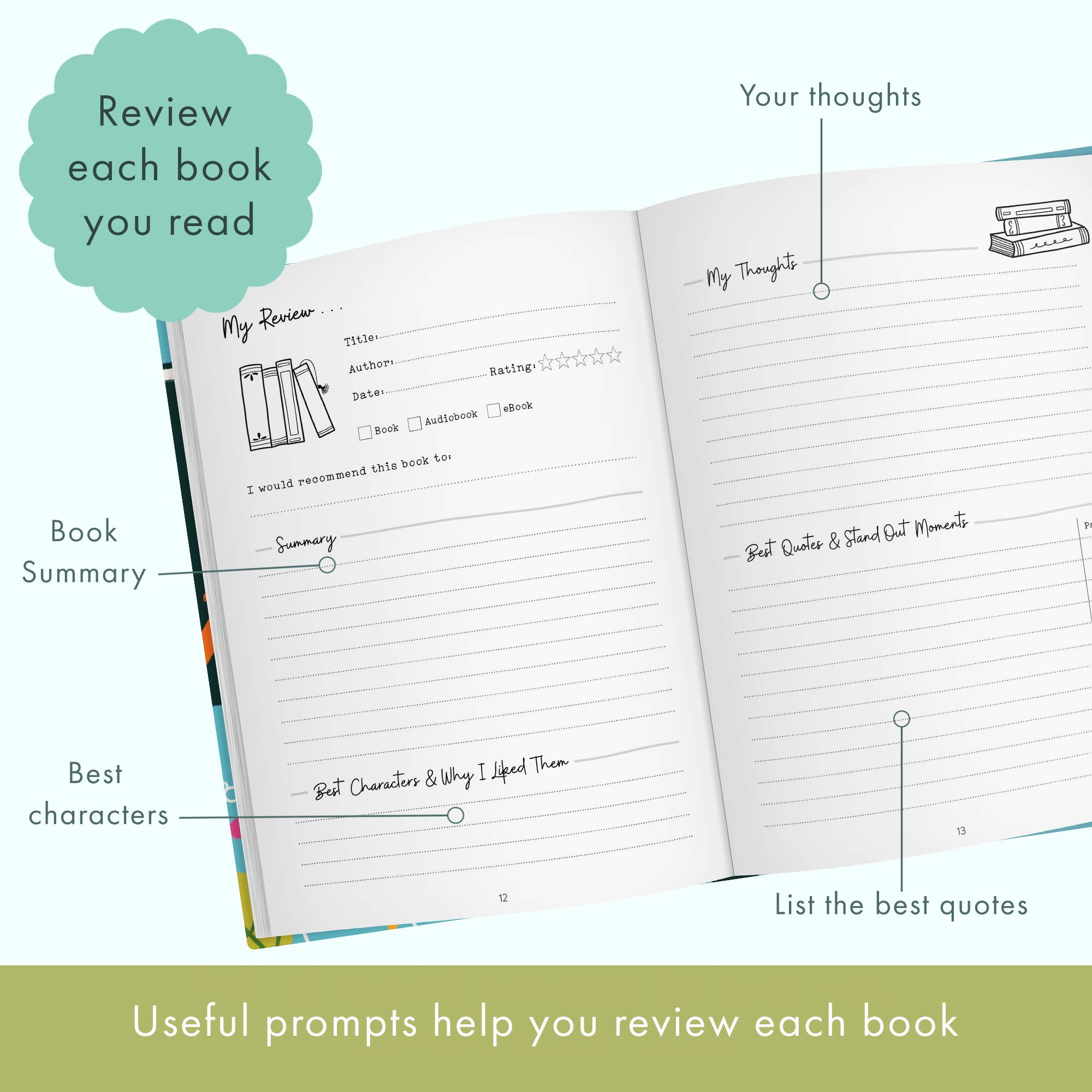 FROM YOU TO ME Meaningful Gifts - The Reading Log | Book Tracker | Gift for Book Lovers