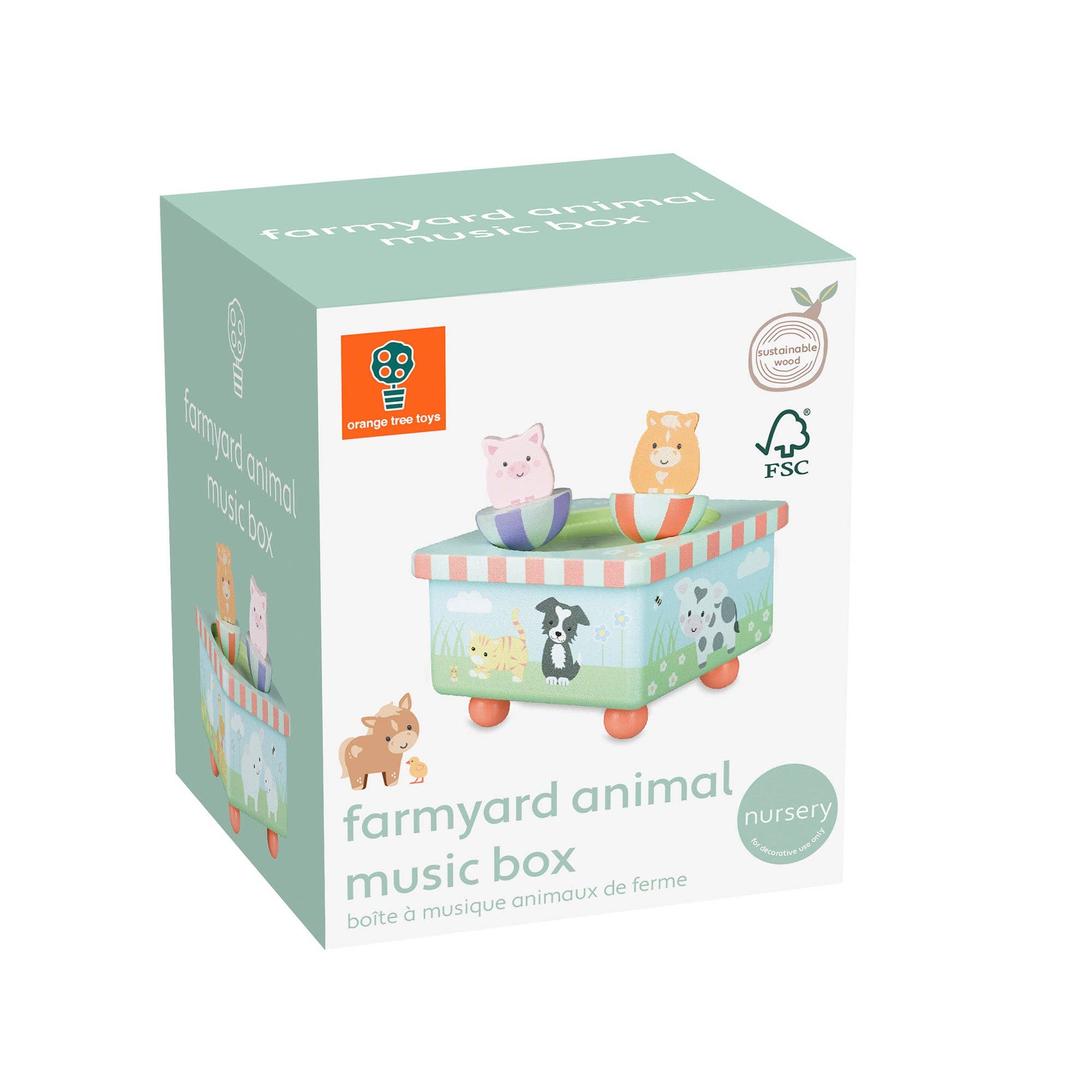 Orange Tree Toys - Farm Animal Wooden Music Box