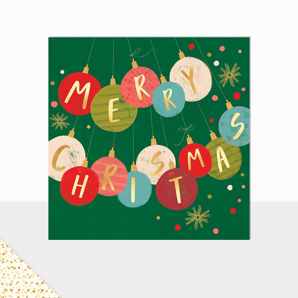 Aurora Collection Merry Christmas Baubles Card