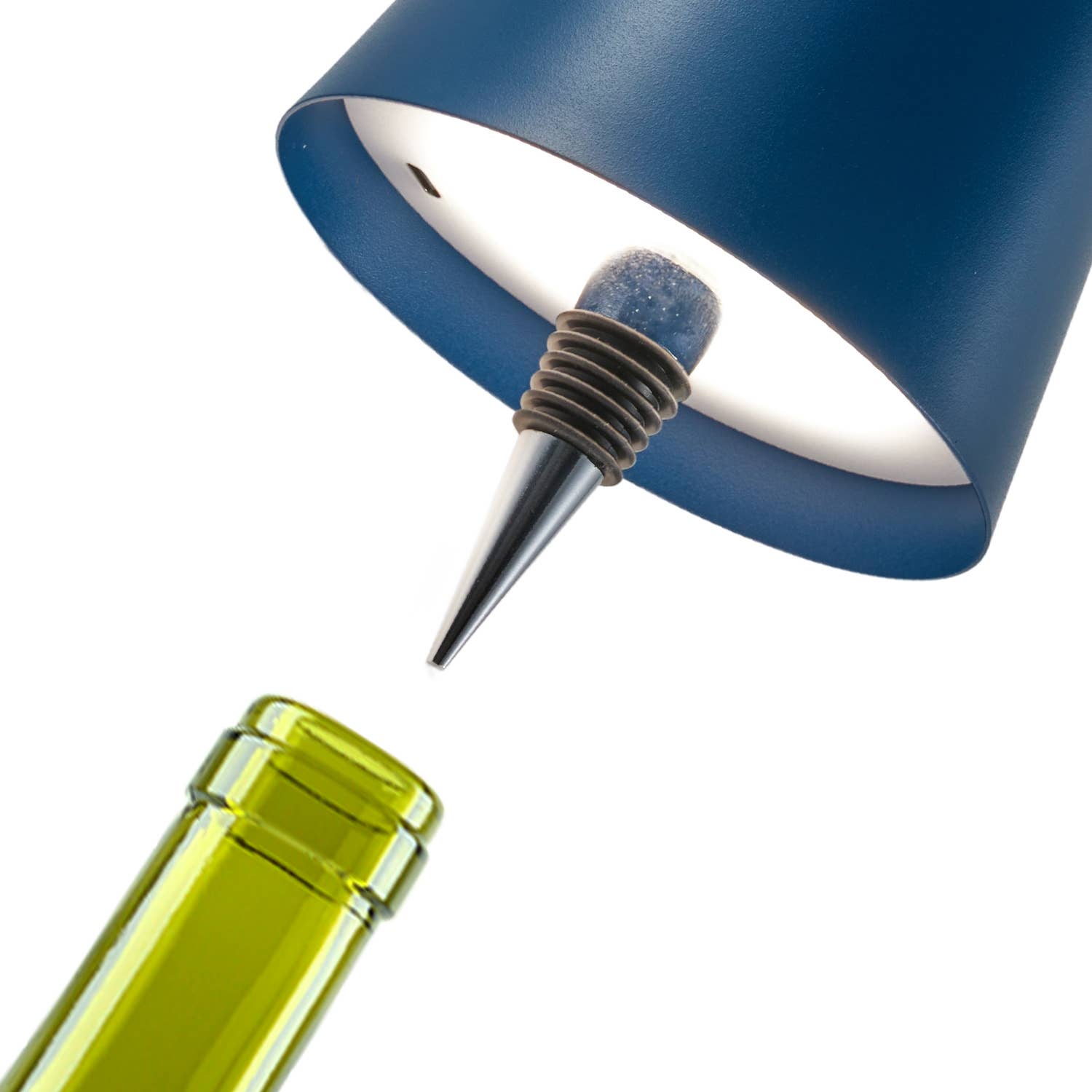 Cordless LED Table Lamp with Bottle Stopper: Cream