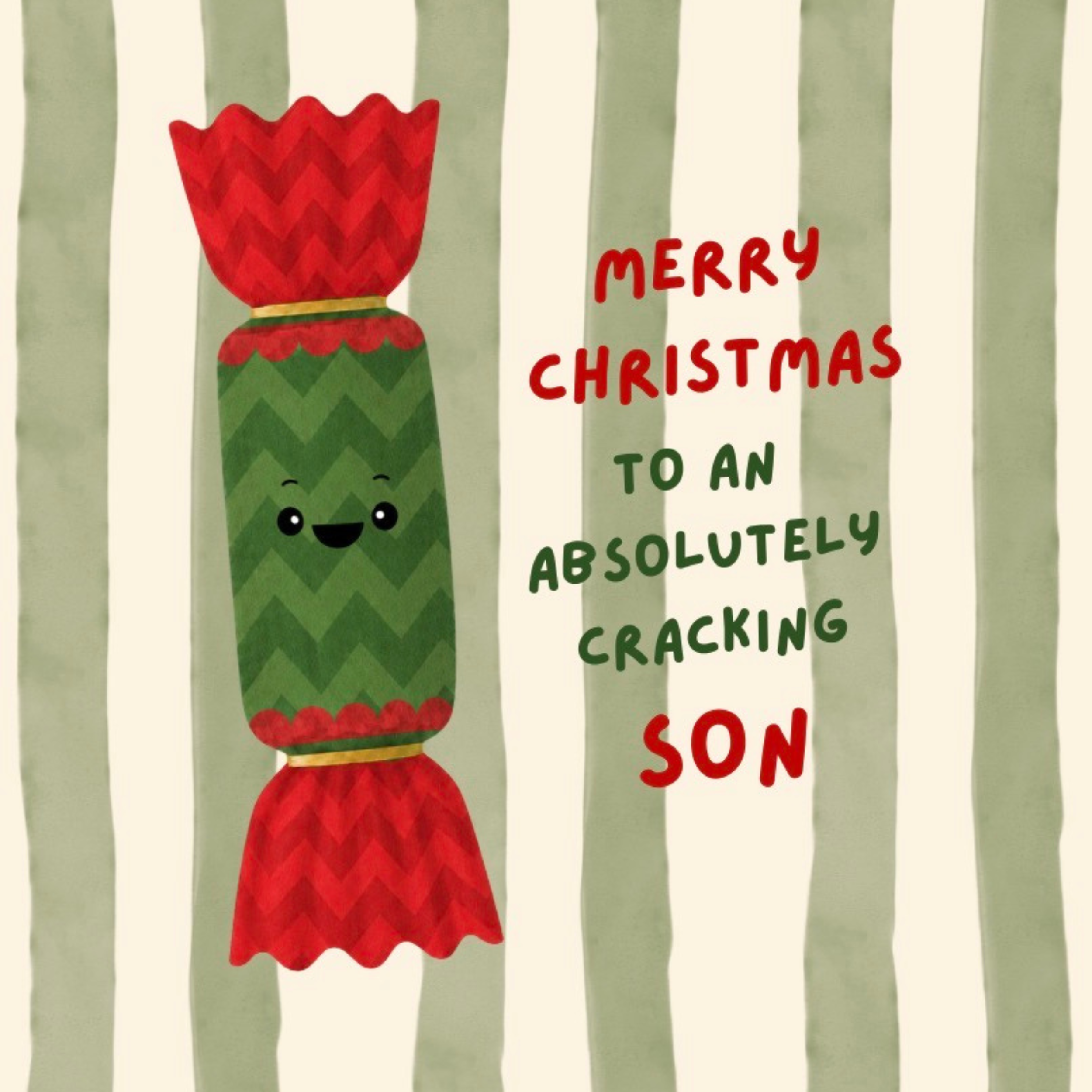 Petimo - Son Cracking Christmas Striped Fun Card