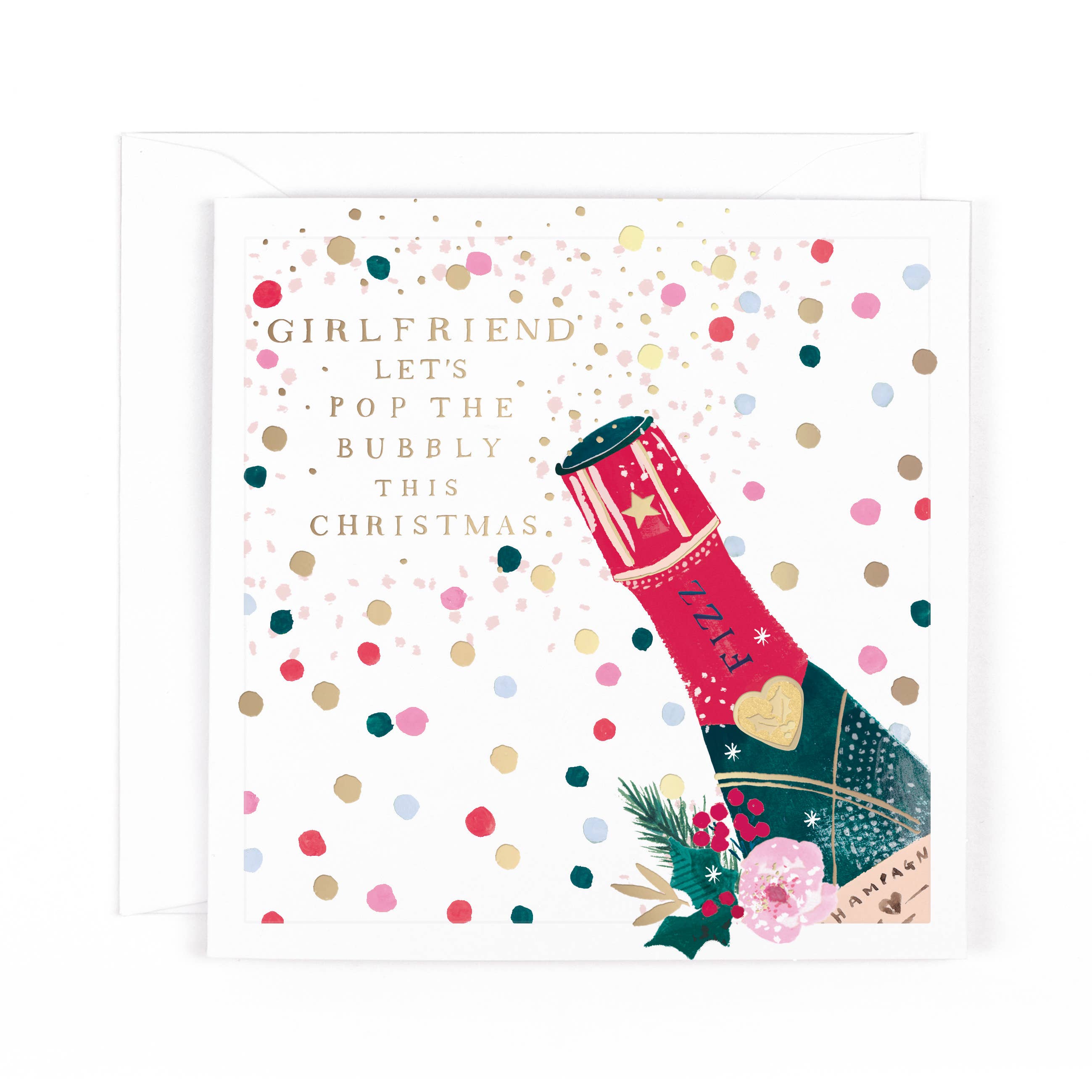 Hotchpotch - Girlfriend Oh! Dotty Christmas Card Champagne