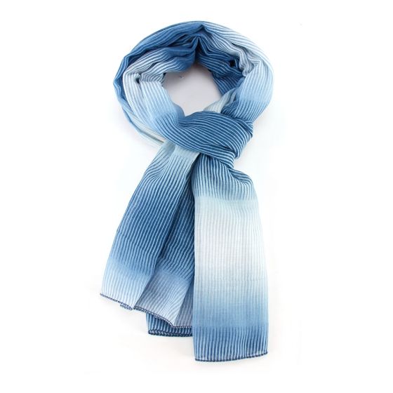 Blue Tie Dye Stripe Scarf