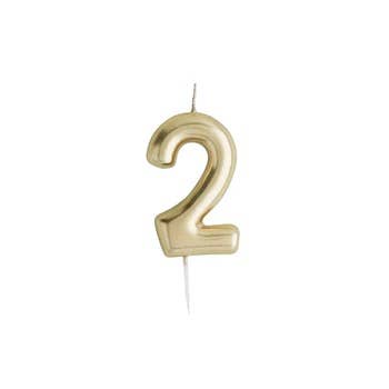 Hootyballoo - Gold Number '2' Candle