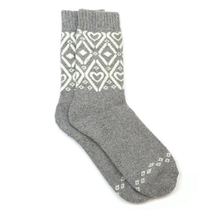 Delara Scandi Heart Ankle Socks – Grey