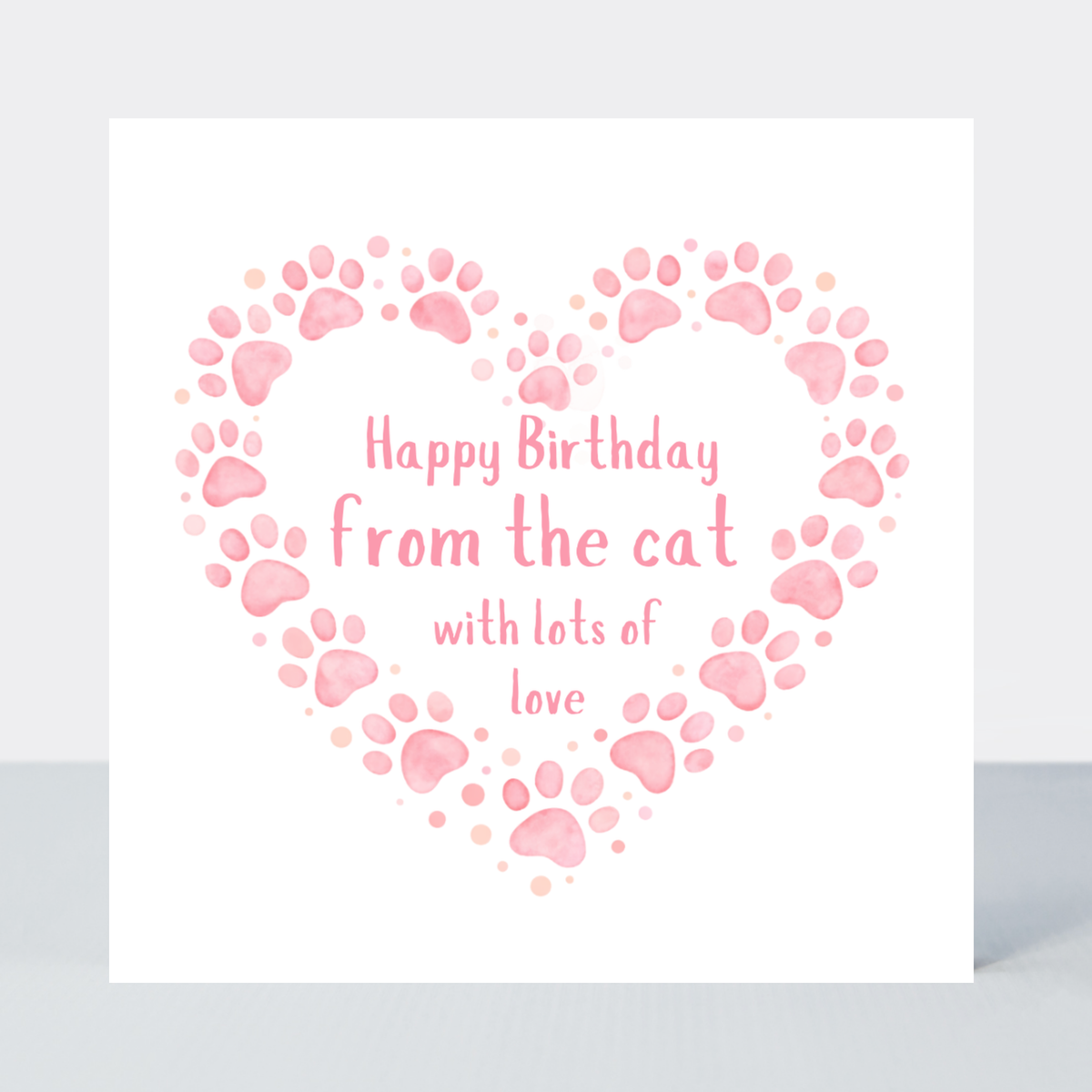 Petimo - Sweet Hearts Happy Birthday from the Cat Pink Heart Card