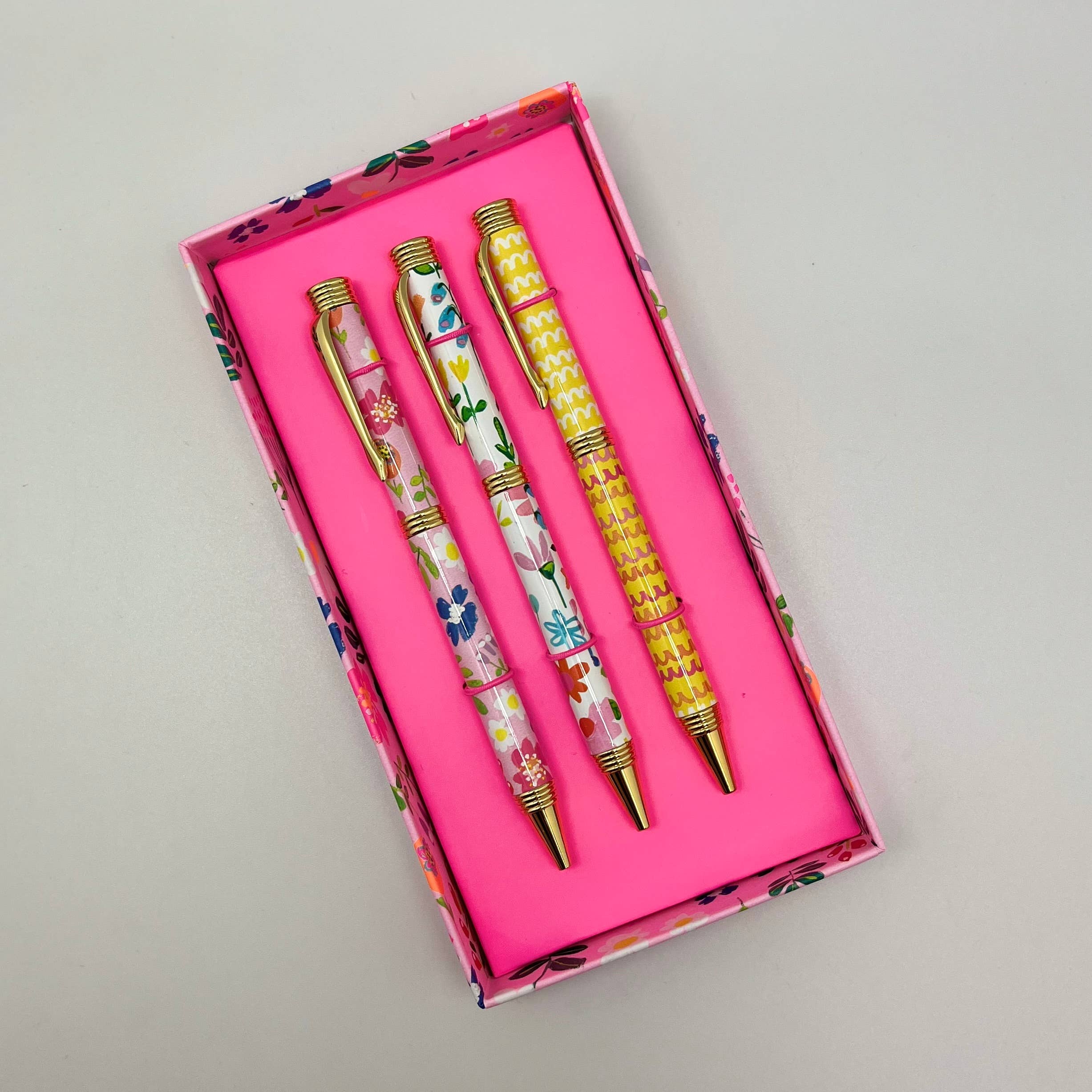 Paper Salad Gift Set 3 Pens Flowers Stationery
