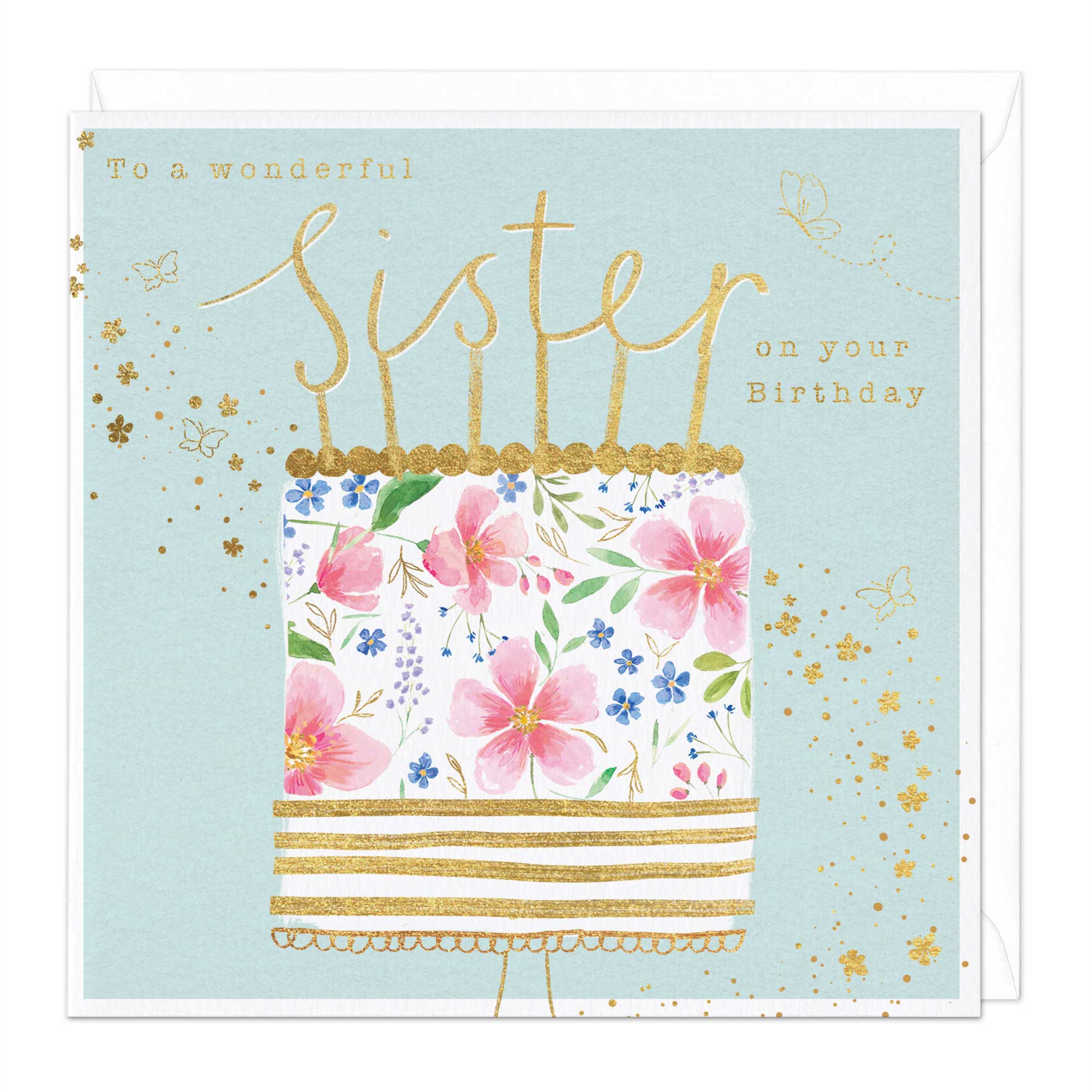 Whistlefish Sister Floral Birthday Card