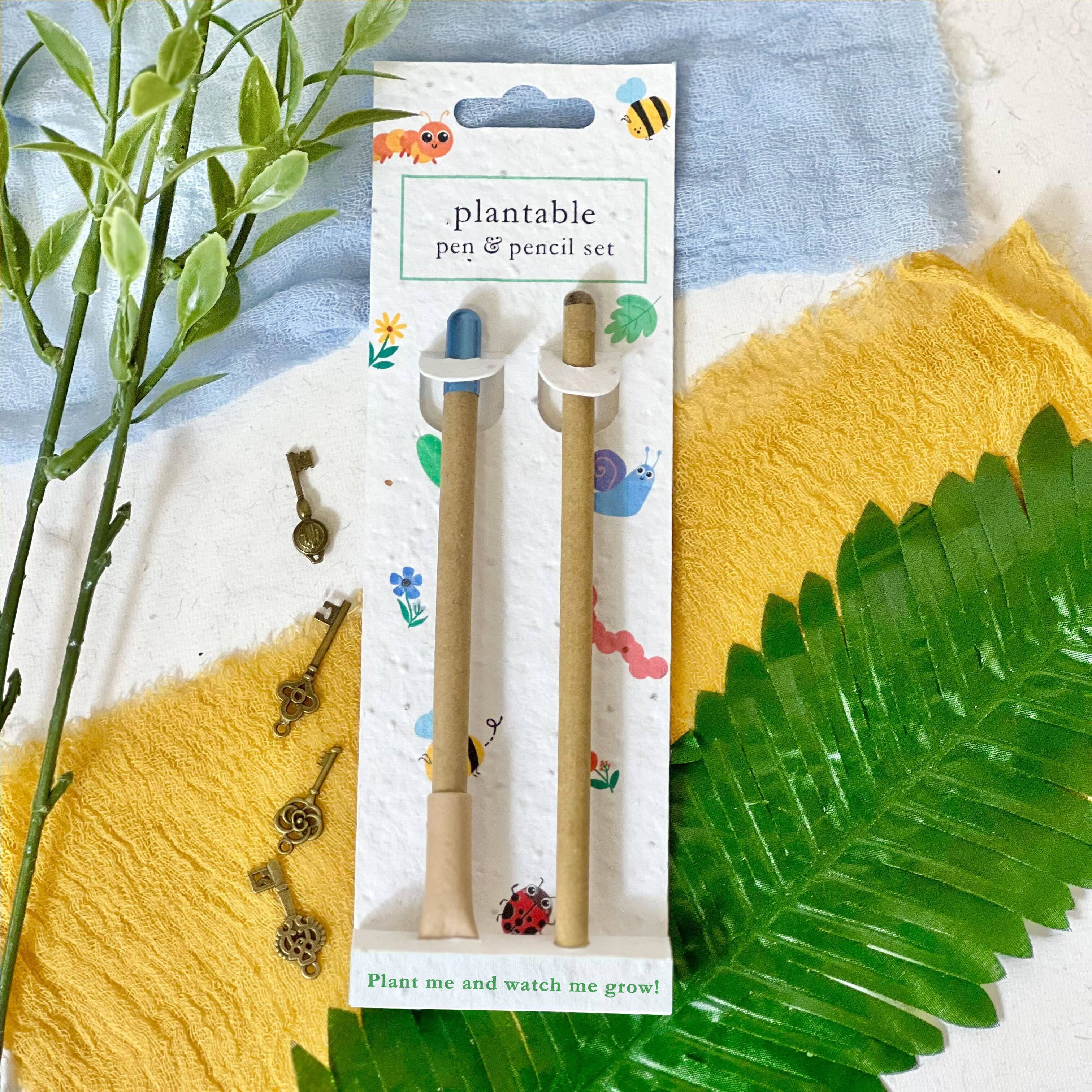 Little Green Gifts - Pen & Pencil Set - Choice Of Designs (TU-6): 003 - Blushing Blooms - More Than Just a Gift | Narborough Hall