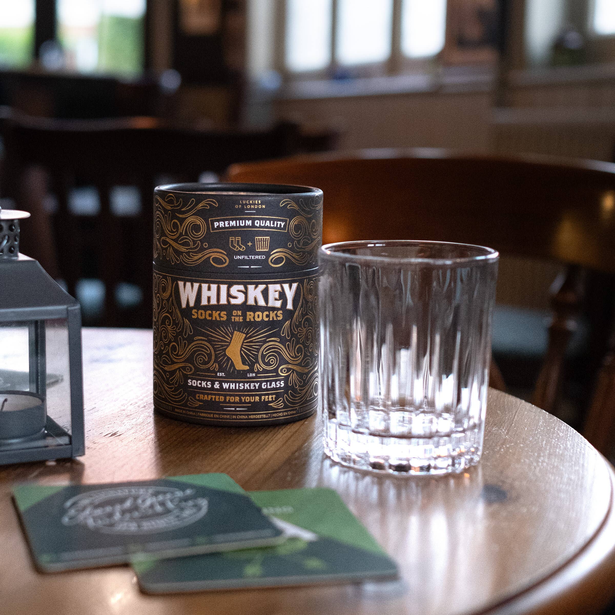 Whiskey Glass & Socks Gift Set- Socks on the Rocks