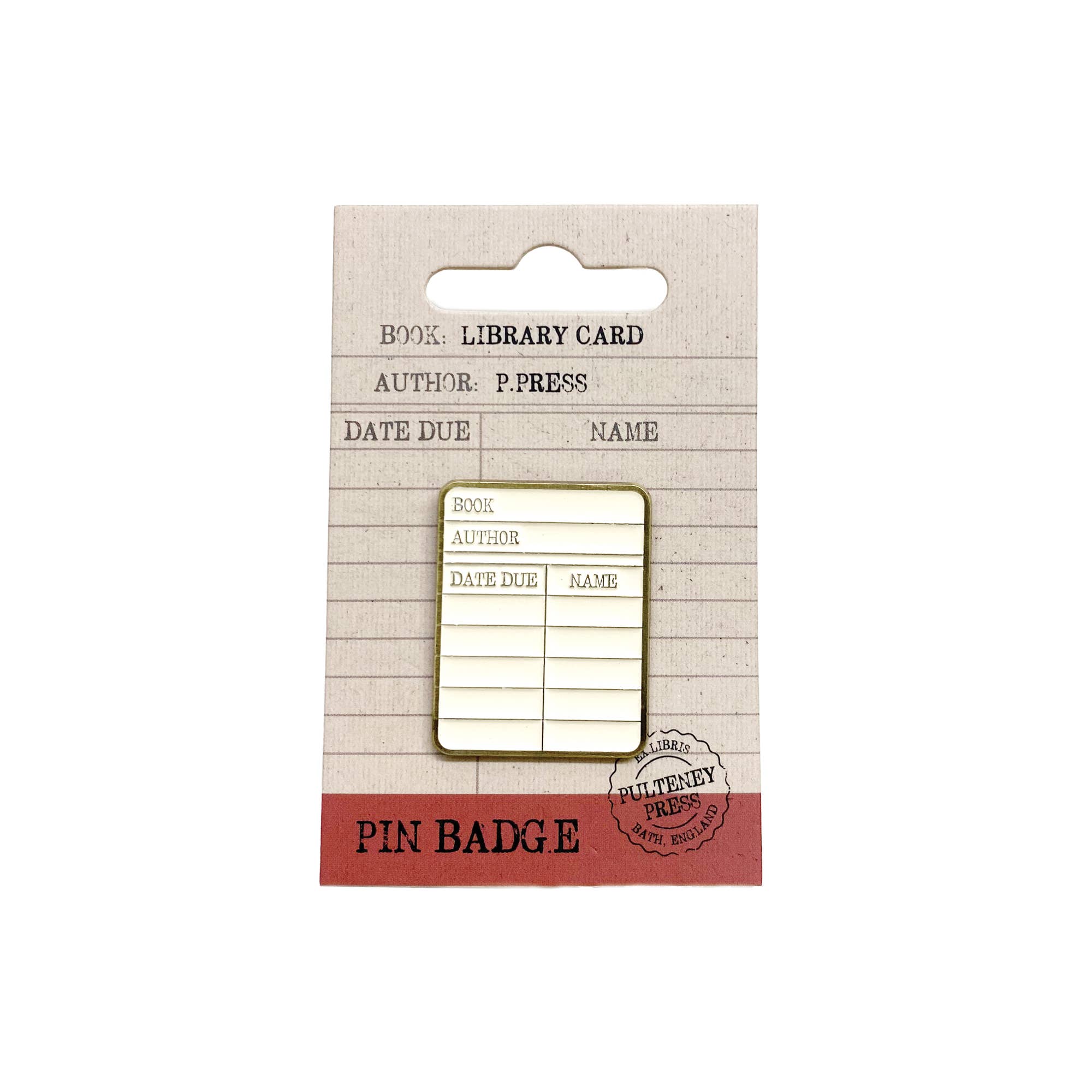 Half Moon Bay - Metal Pin Badge Library Card Literary Book