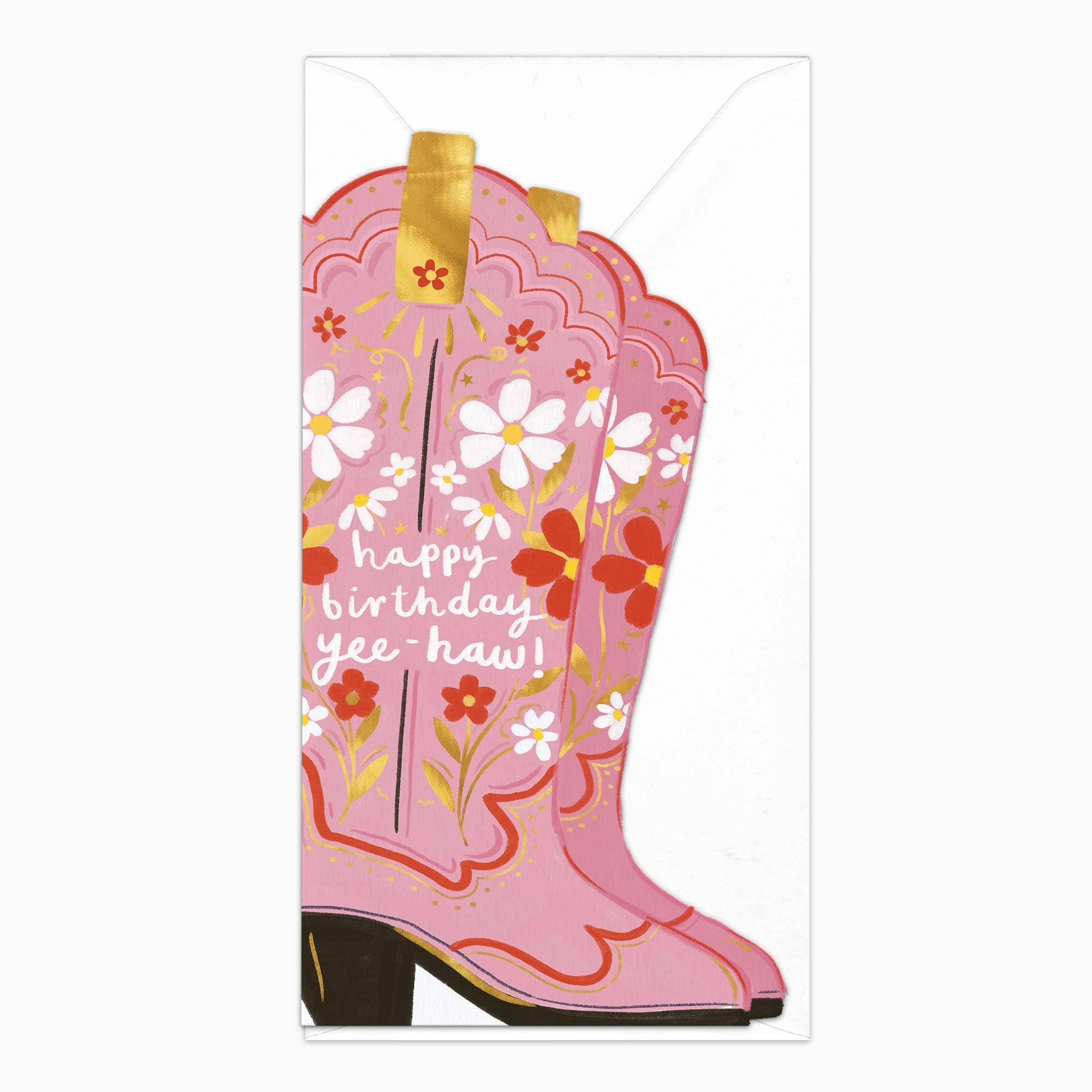 Whistlefish - Pink Cowboy Boot Birthday Card
