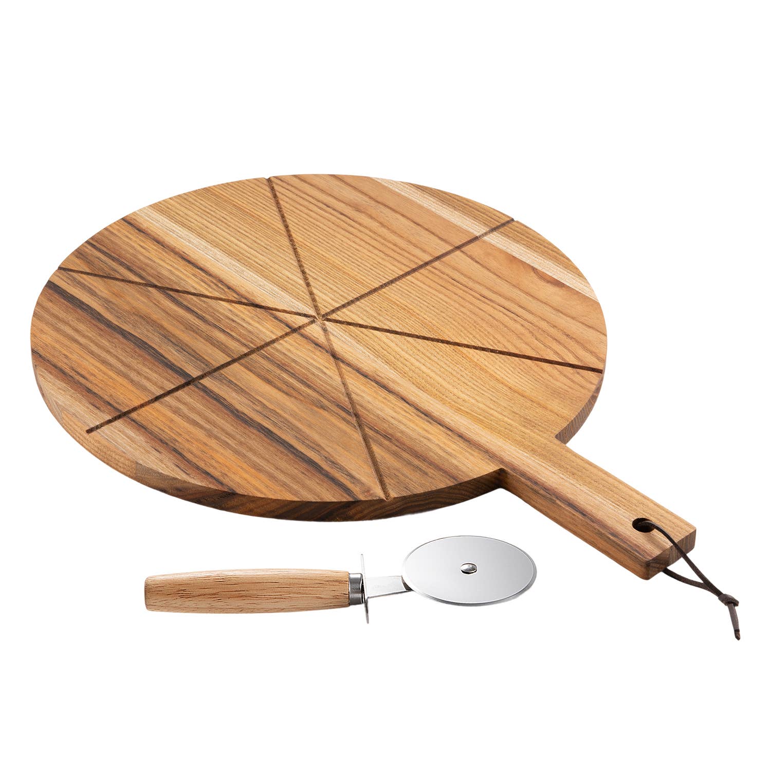 Daniel James - Acacia Wood Pizza Board & Cutter Set