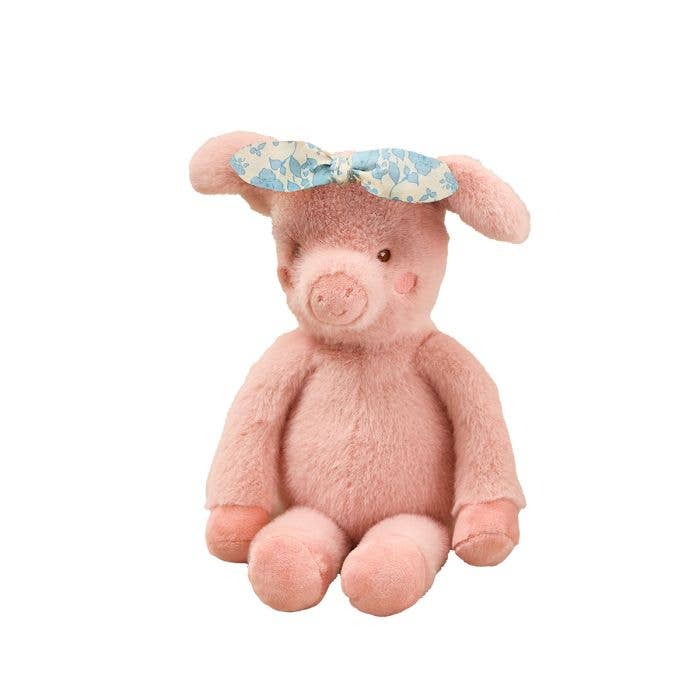 Plush Mini Farm Cute Pig With Chintz Headband Soft Toy