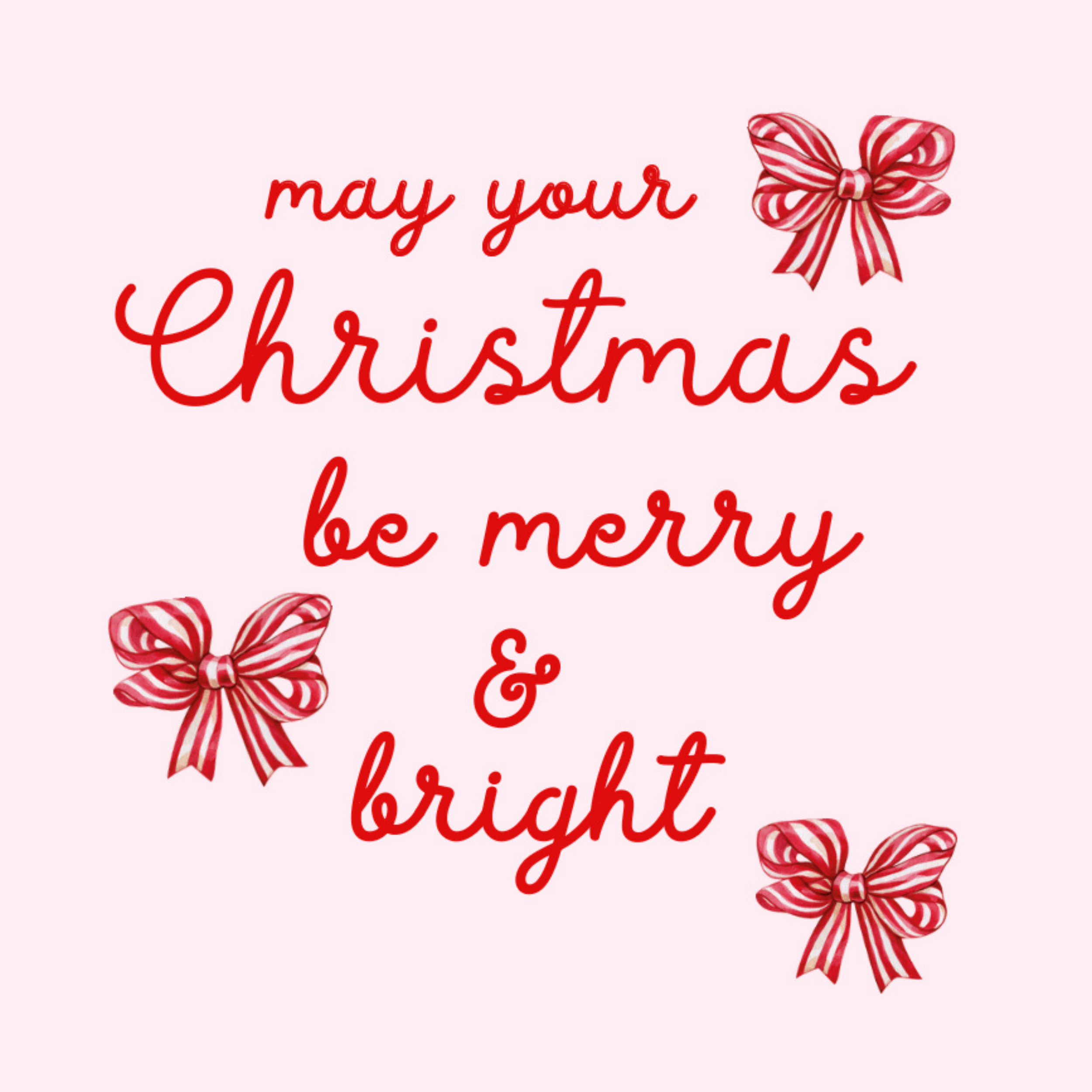 Petimo - Beauregarde Christmas Merry & Bright Bows Christmas Card