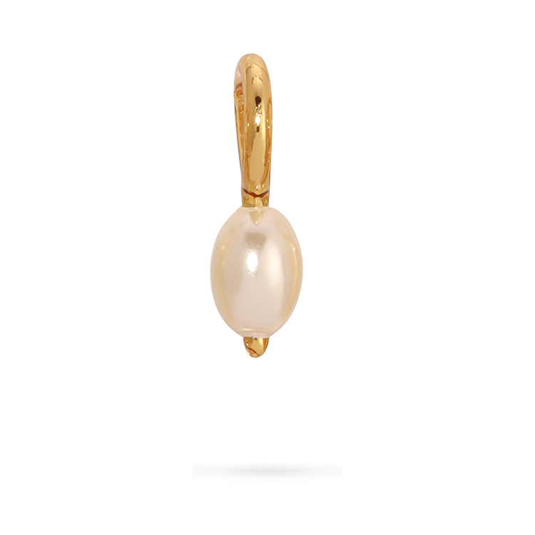 Lucky Feather - Charm Garden - Pearl Charm - Gold