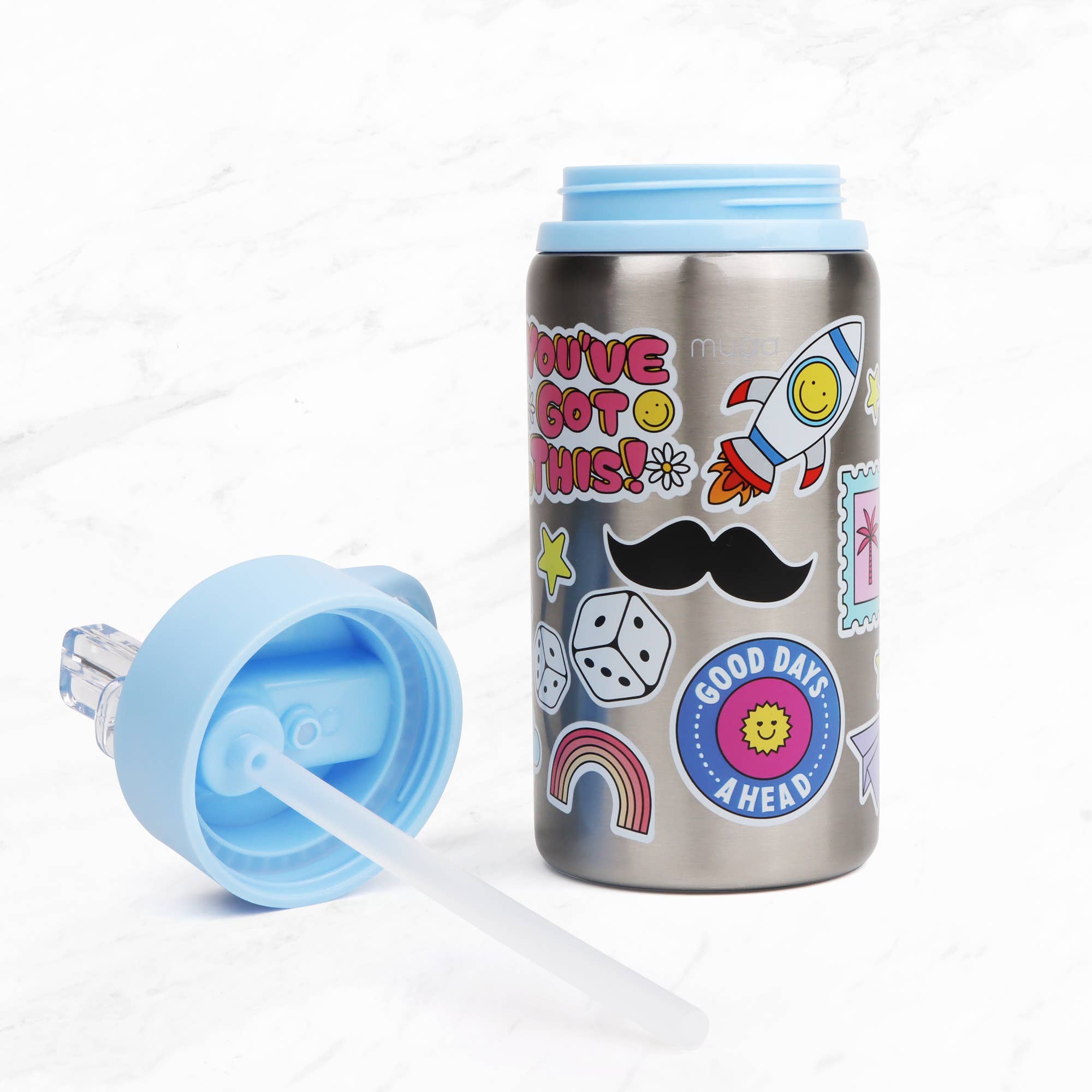 Myga - Children’s Sticker Splash  Metal Water Bottle