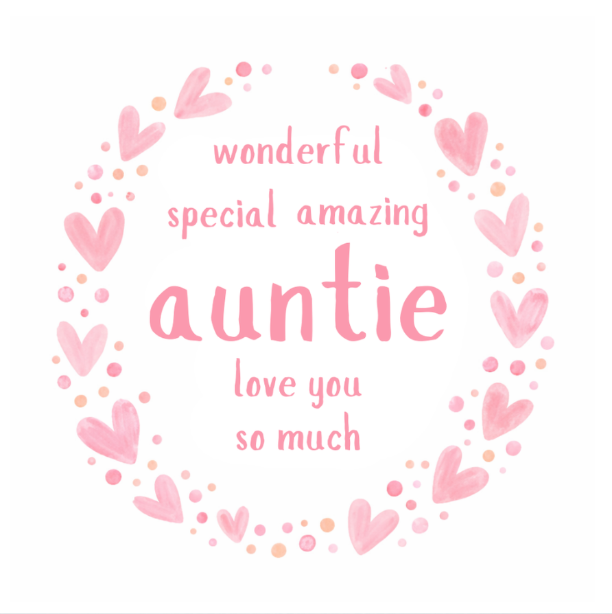 Petimo - Sweet Heart Wonderful Special Amazing Auntie Pink Heart Card - More Than Just a Gift | Narborough Hall