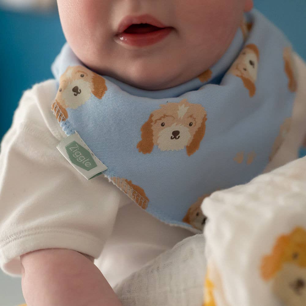 Ziggle Baby - Cockapoo puppy print bib