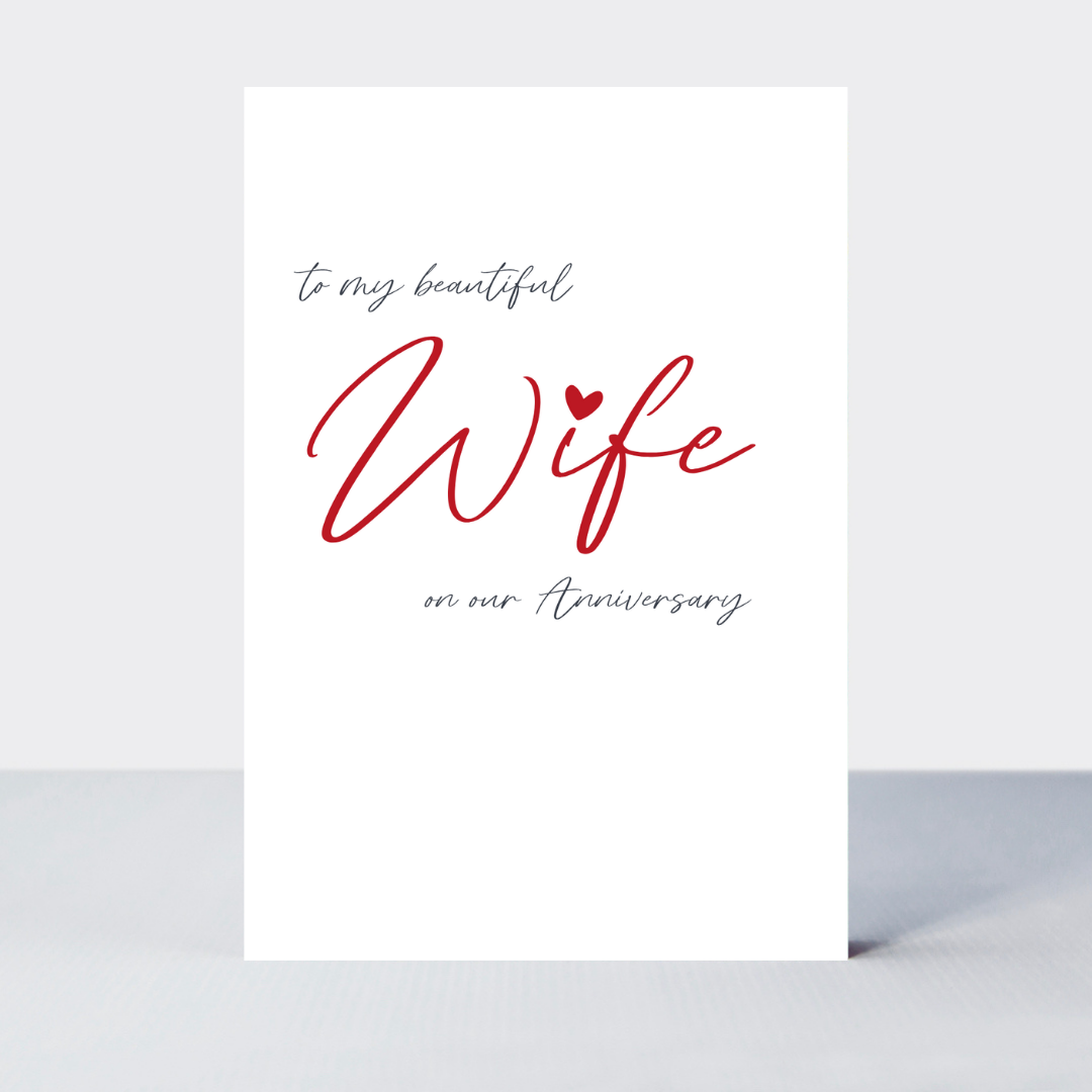 Petimo - Beautiful Wife Anniversary Script Touchstone Card