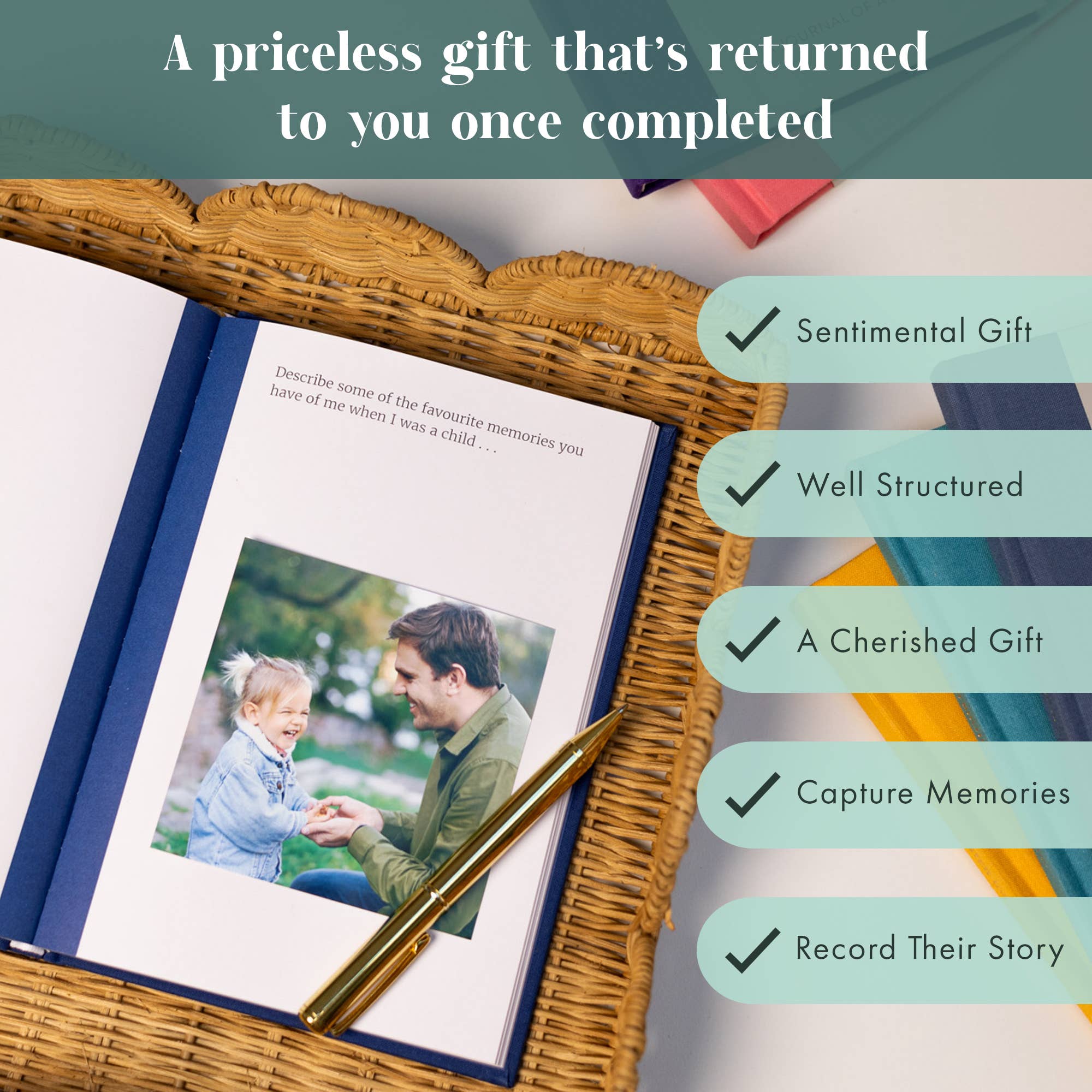 FROM YOU TO ME Meaningful Gifts - Dear Dad Guided Memory Journal | Heartfelt Gift for Dad |
