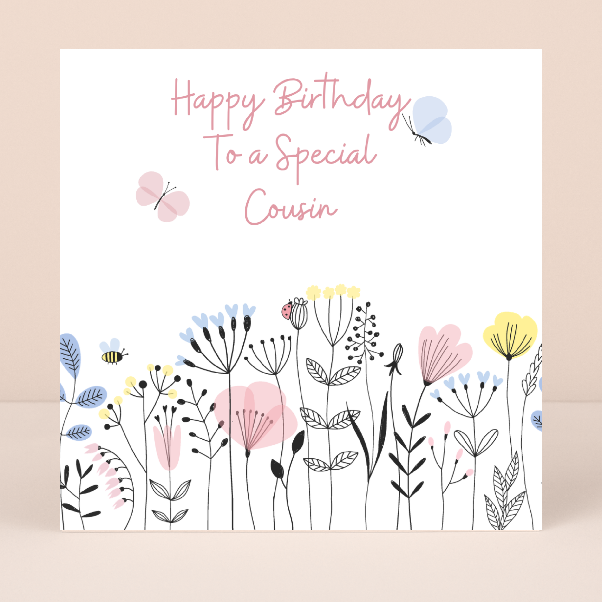 Petimo - Olita Happy Birthday Cousin Floral Meadow Card