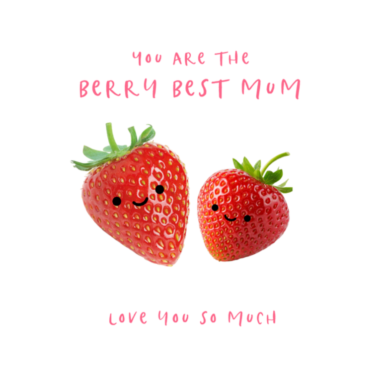 Petimo - Berry Best Mum Cute Strawberry Mother's Day/Birthday Card