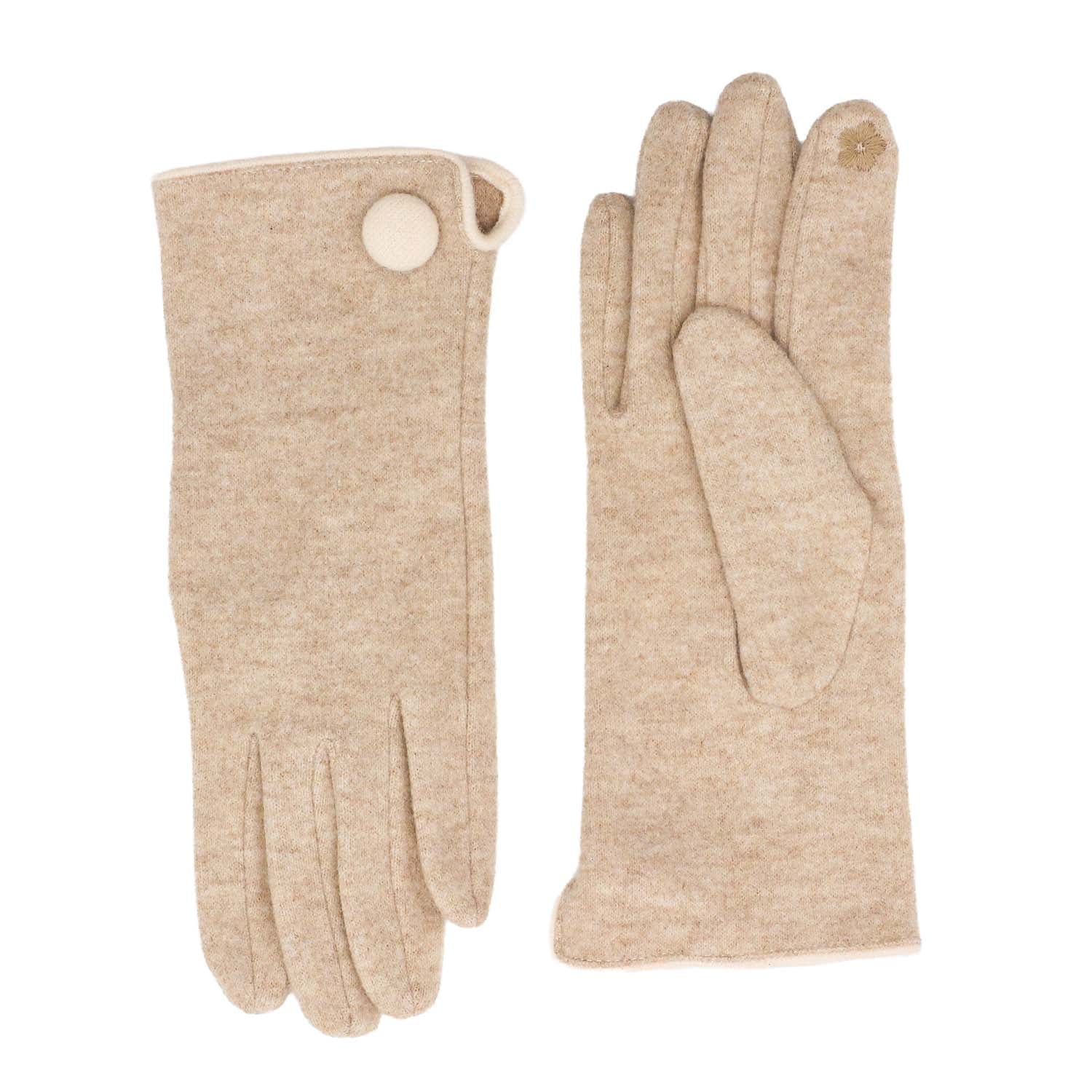 Zelly Button Detail Taupe Gloves