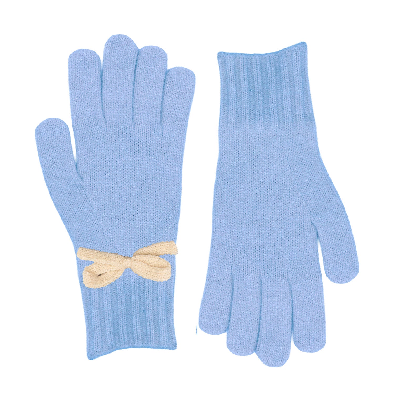 Zelly Bow Detail Gloves Blue