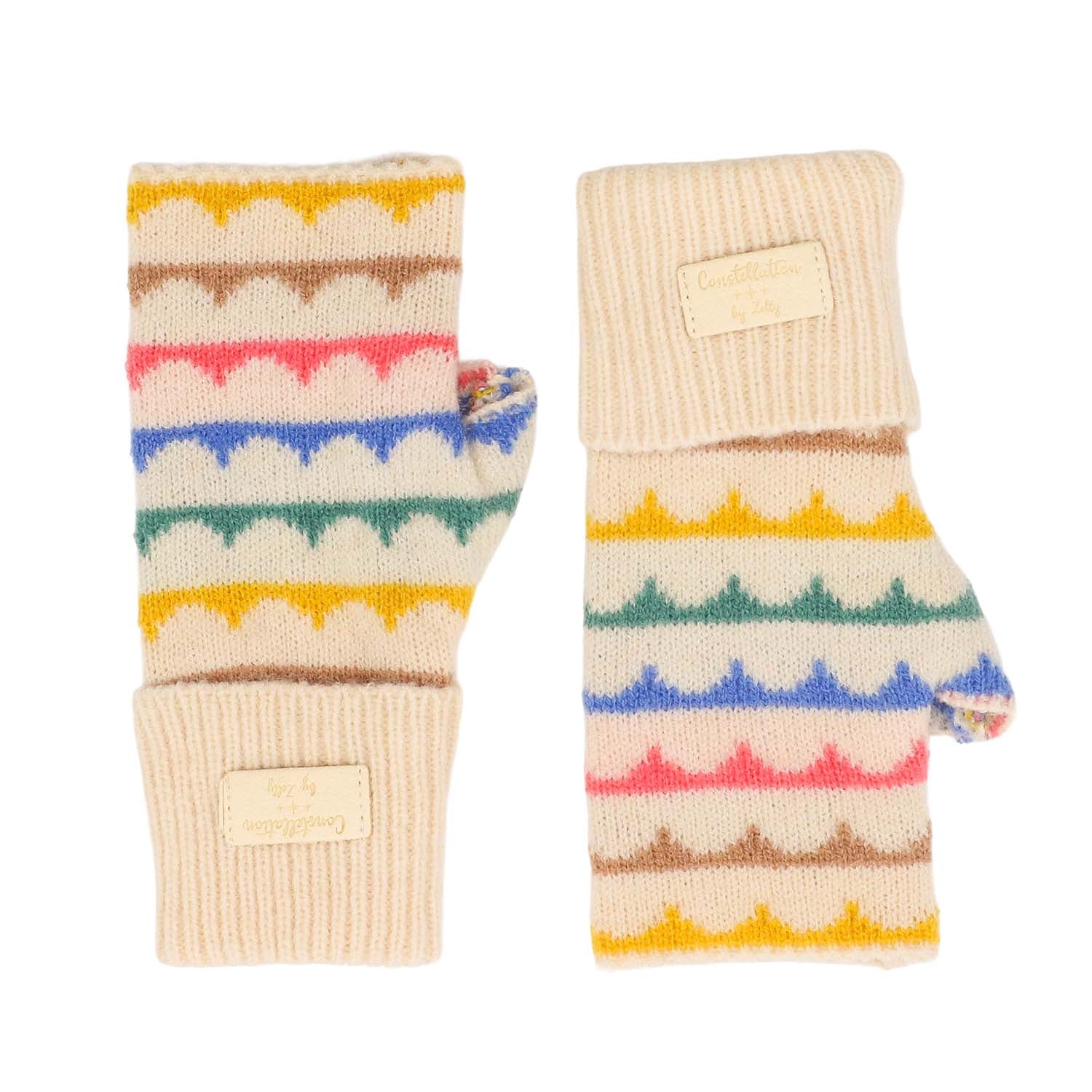 Zelly Fingerless Gloves Waves Blue