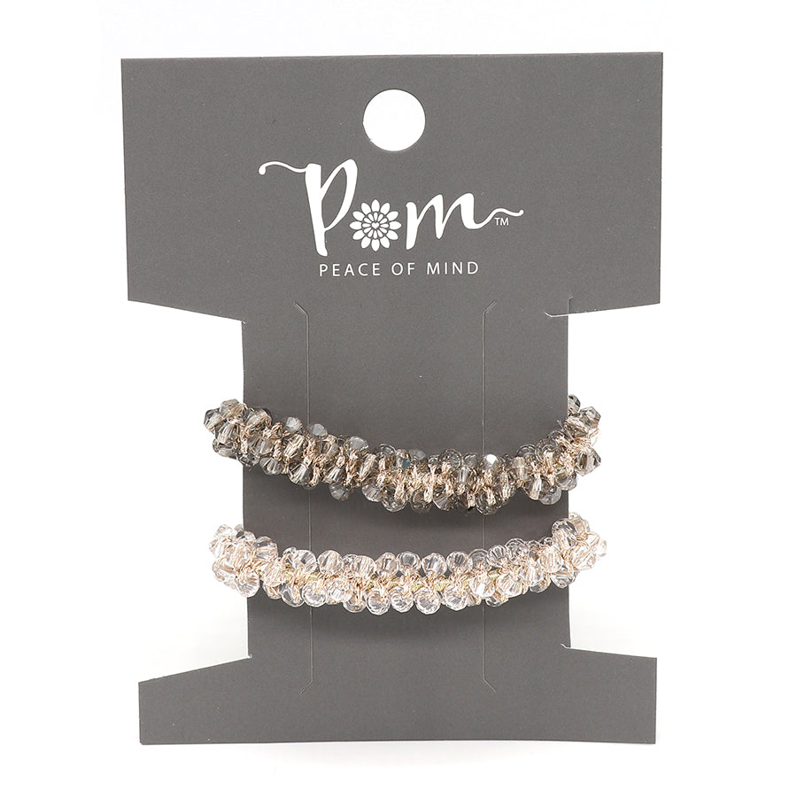 Pom Silver Mix Crystal Hairbands