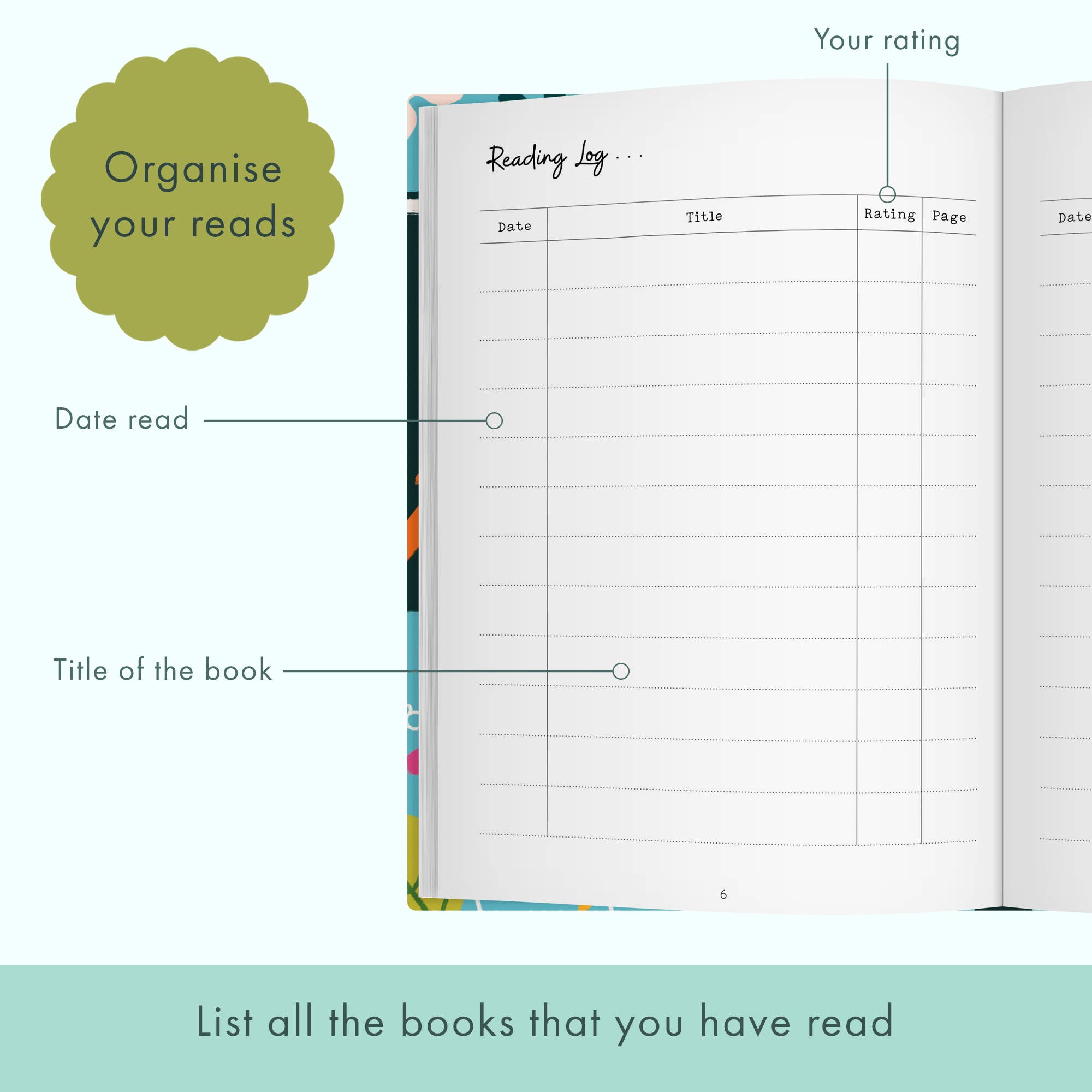 FROM YOU TO ME Meaningful Gifts - The Reading Log | Book Tracker | Gift for Book Lovers